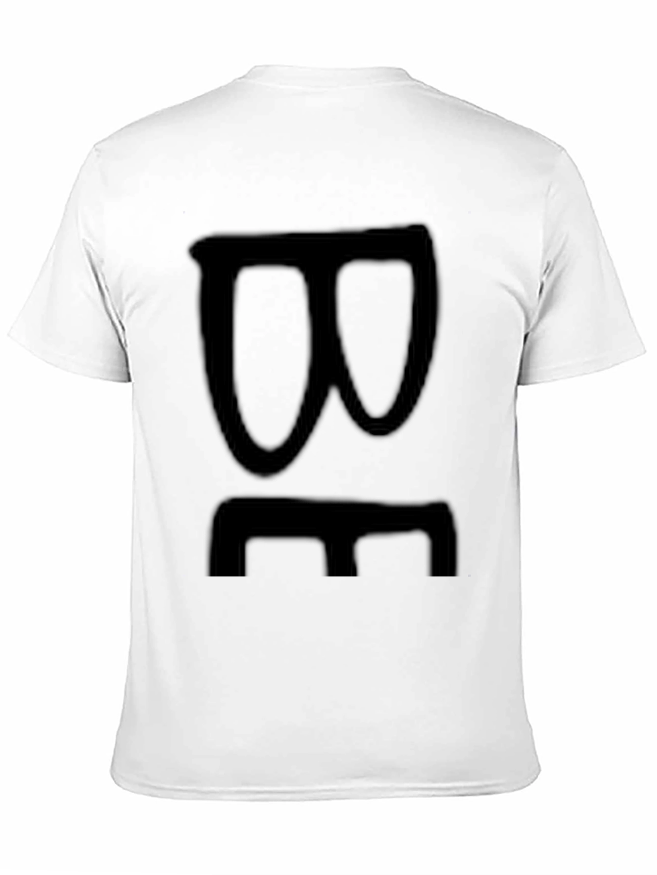 Black Black Graphic Tee with Abstract Face Design view 11