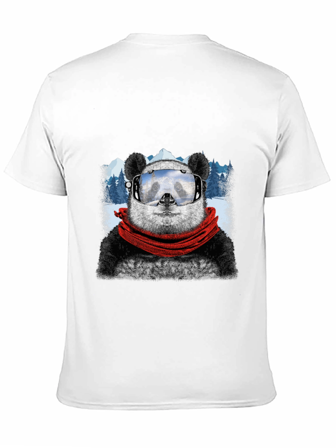 Black Panda Skiing T-Shirt - Cool Graphic Tee view 11
