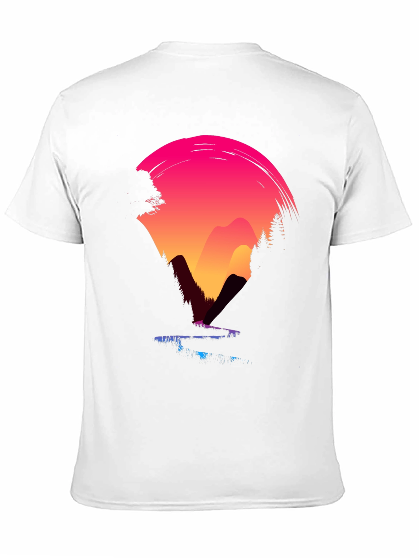 Black Sunset Mountain Graphic Tee - Black Casual Shirt view 11