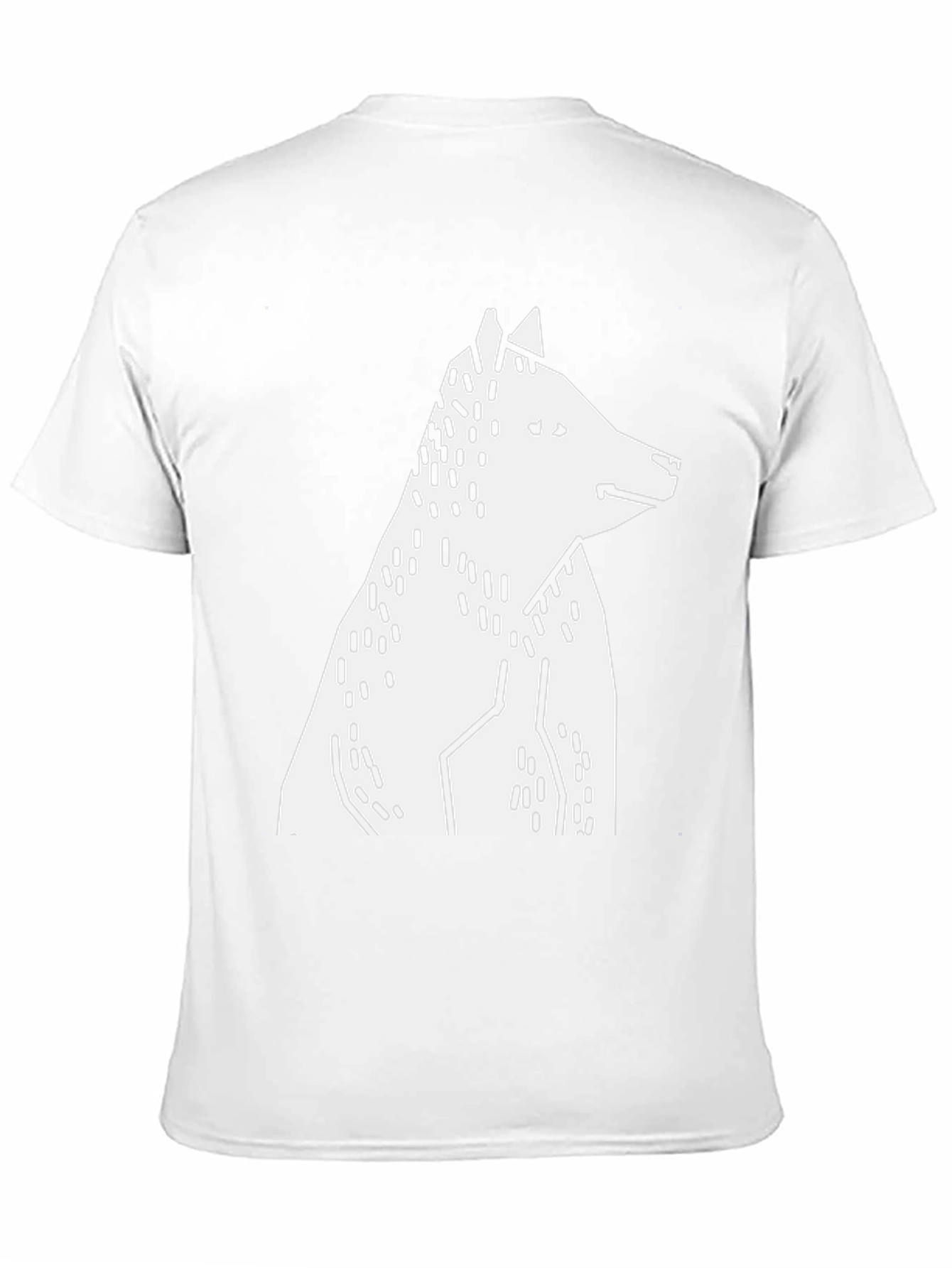 Black Abstract Geometric Wolf Graphic Tee - Black Cotton T-Shirt view 11