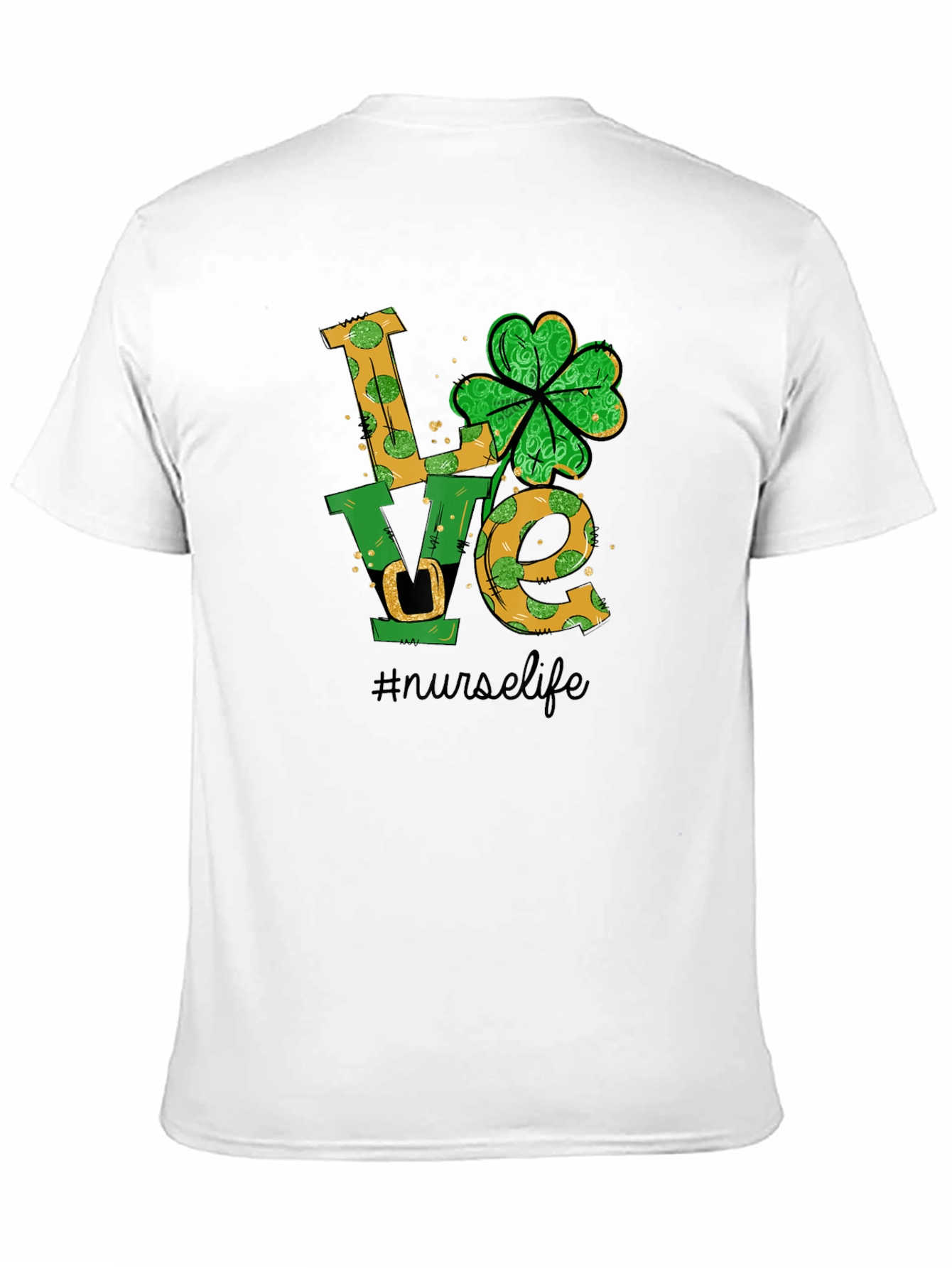 Black Nurse Life St. Patrick's Day T-Shirt view 11