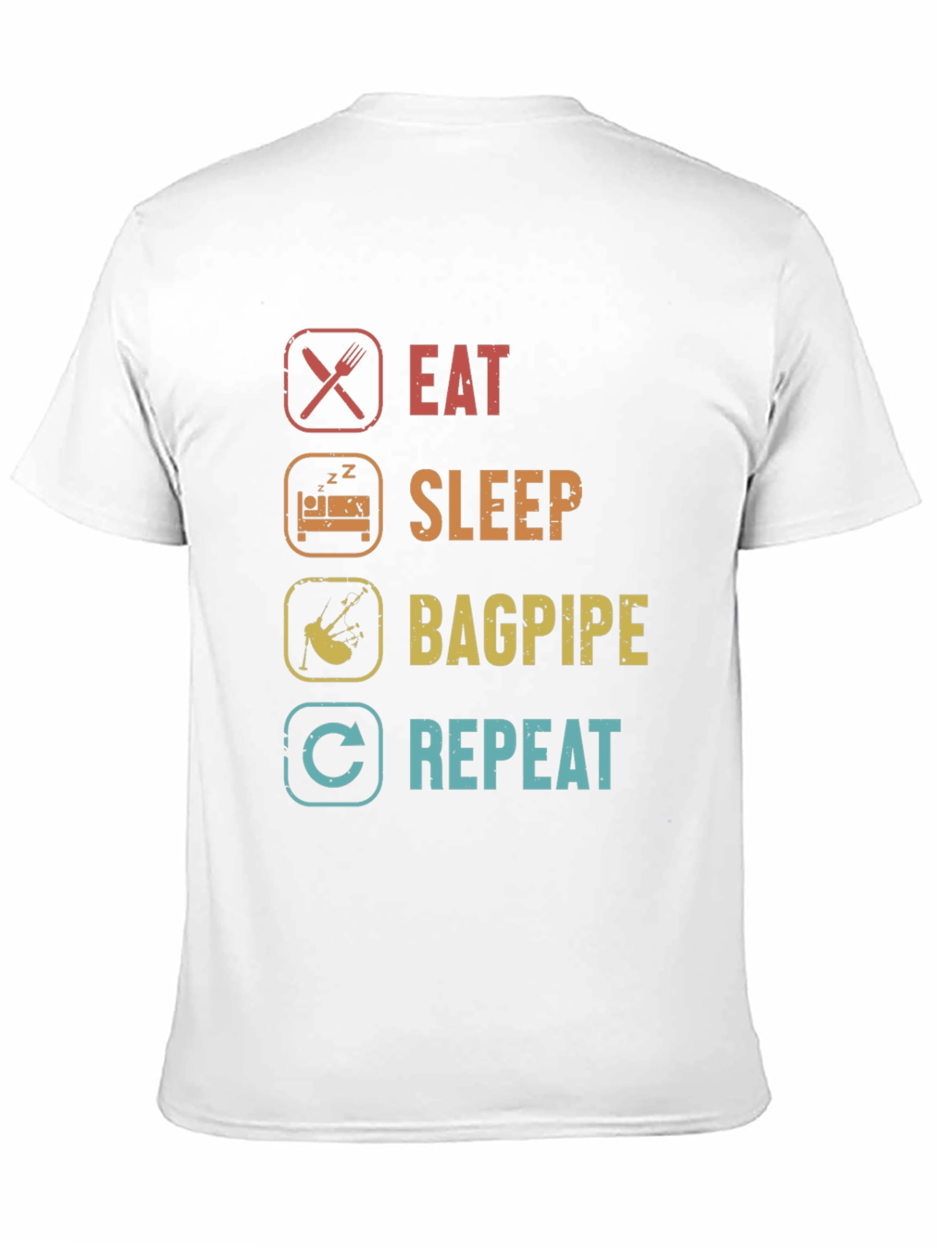 Black Eat Sleep Bagpipe Repeat T-Shirt view 11