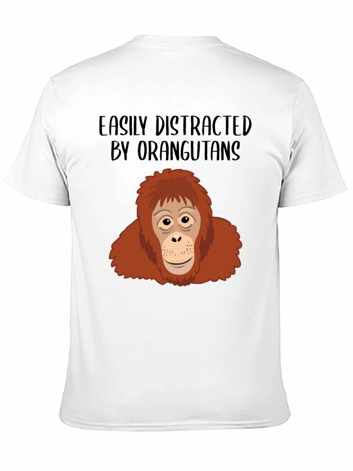 Black Easily Distracted by Orangutans T-Shirt view 11