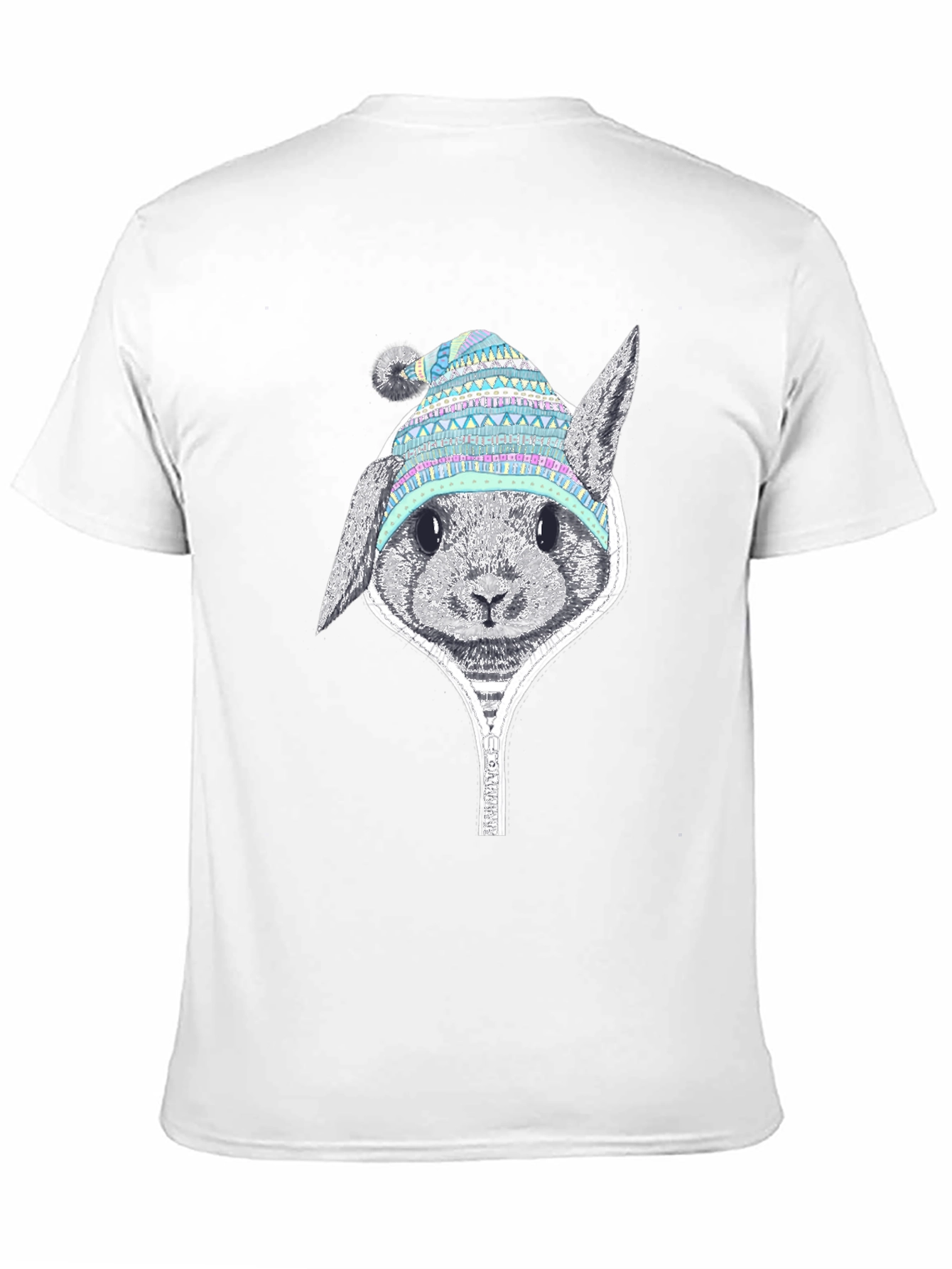Rabbit Hat Graphic Tee - Soft Cotton Casual Wear - 11
