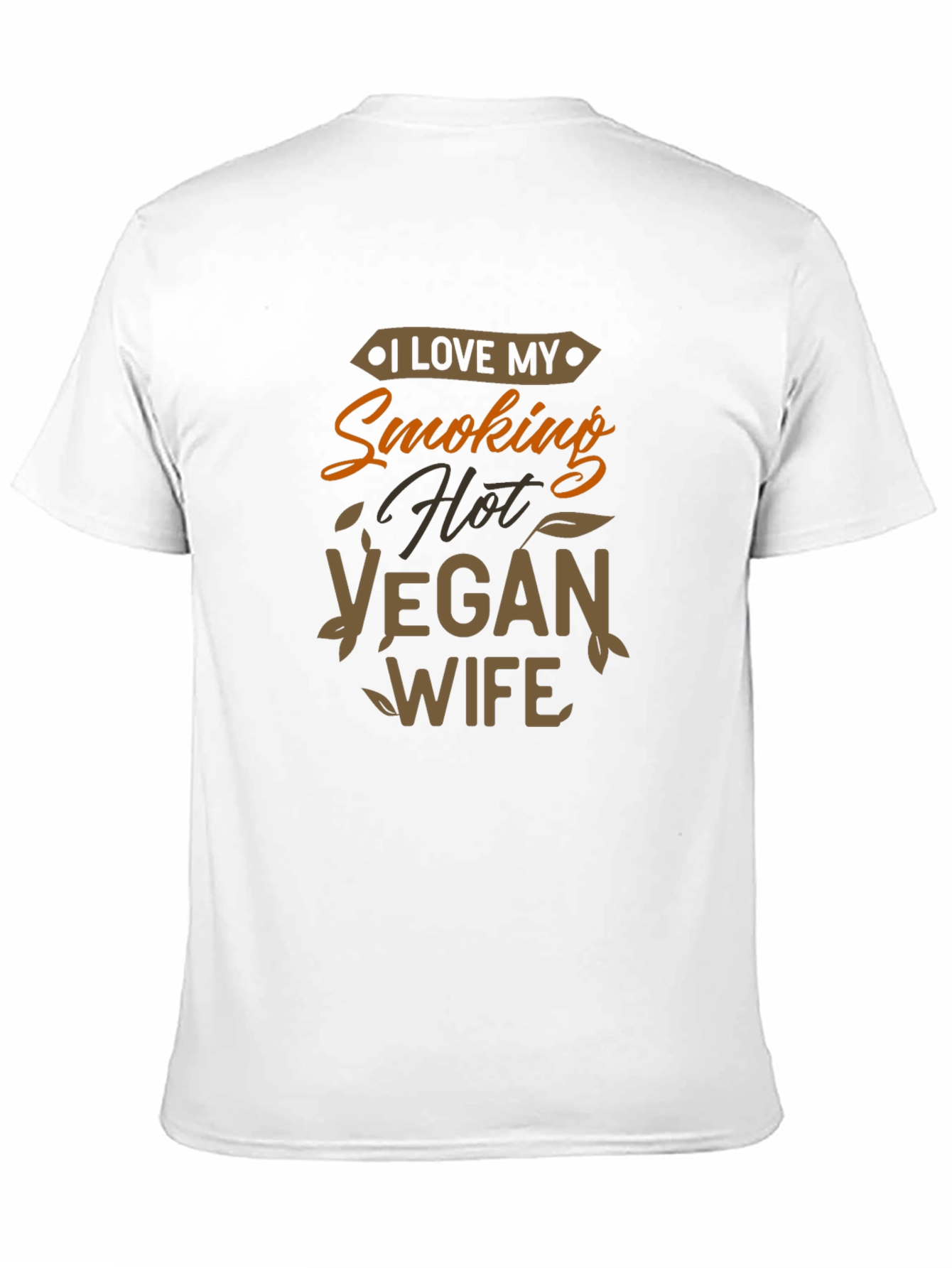 Black I Love My Smoking Hot Vegan Wife Graphic T-Shirt view 11