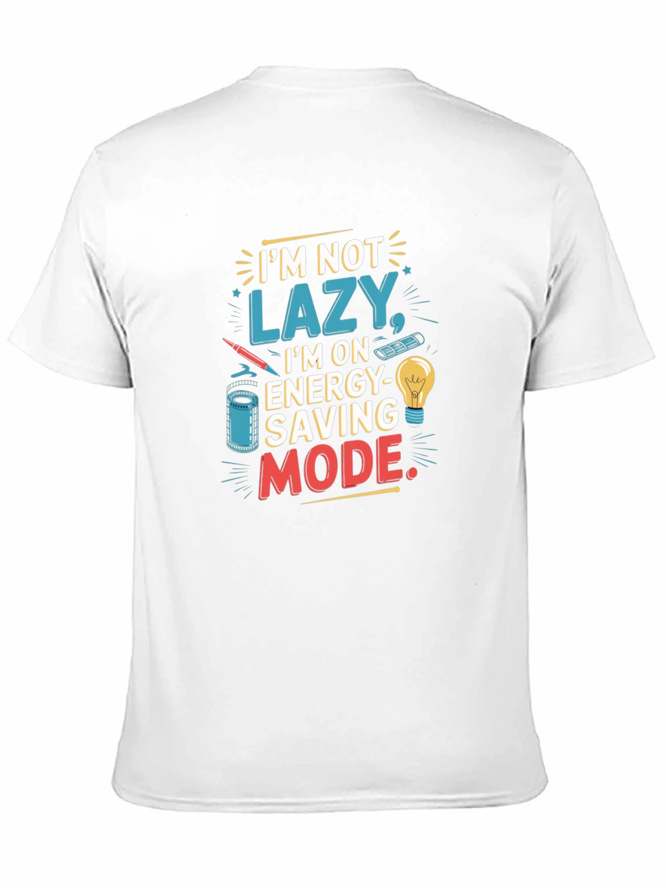 Black Energy Saving Mode Graphic T-Shirt view 11