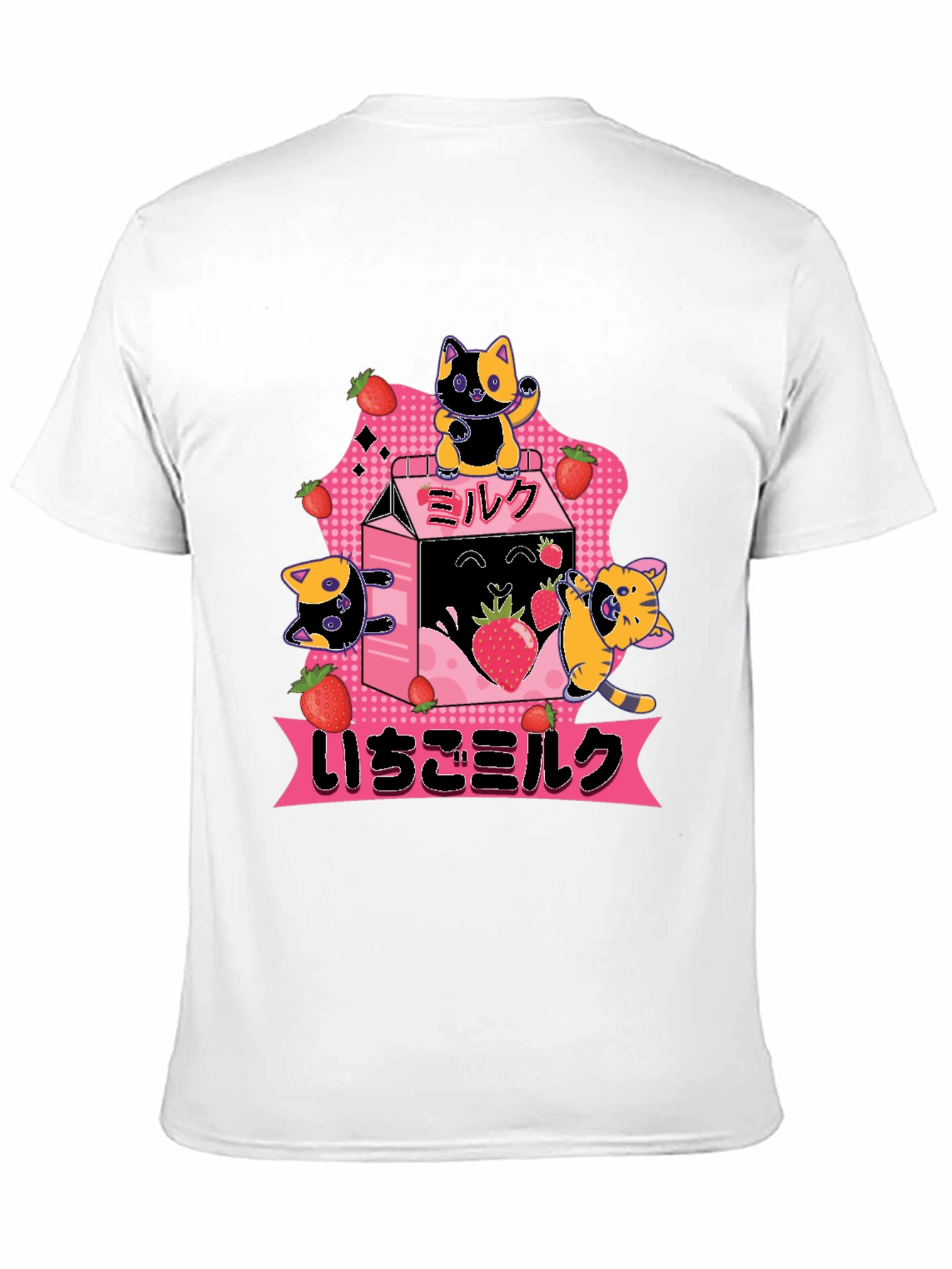 Black Strawberry Milk Cats T-Shirt view 11