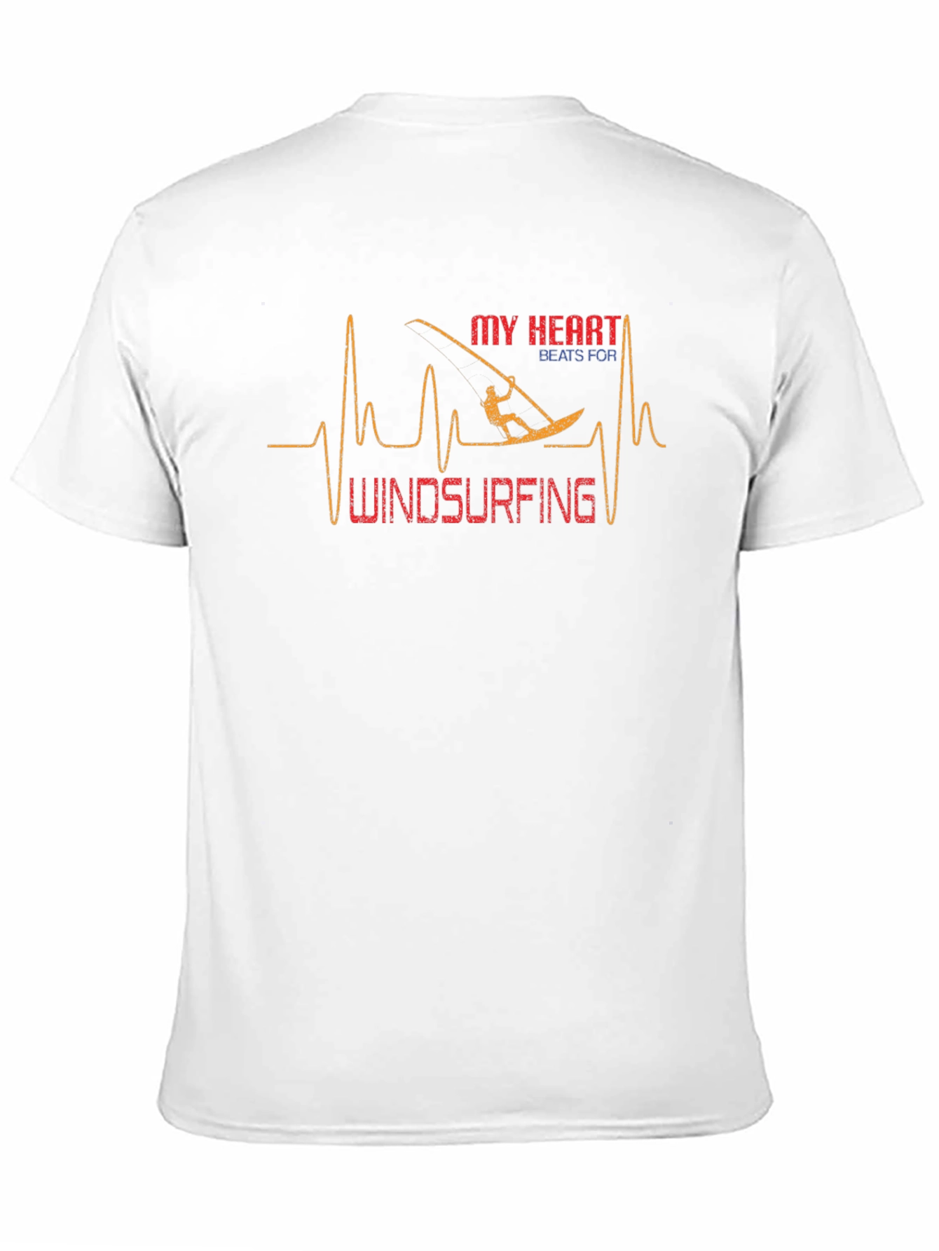 Black Windsurfing Heartbeat Graphic T-Shirt view 11