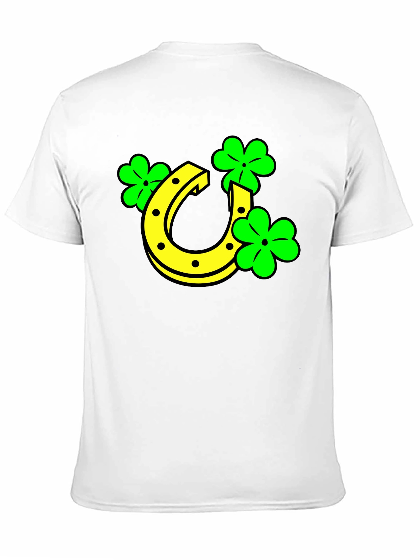 Black Lucky Horseshoe & Clover Black T-Shirt view 11