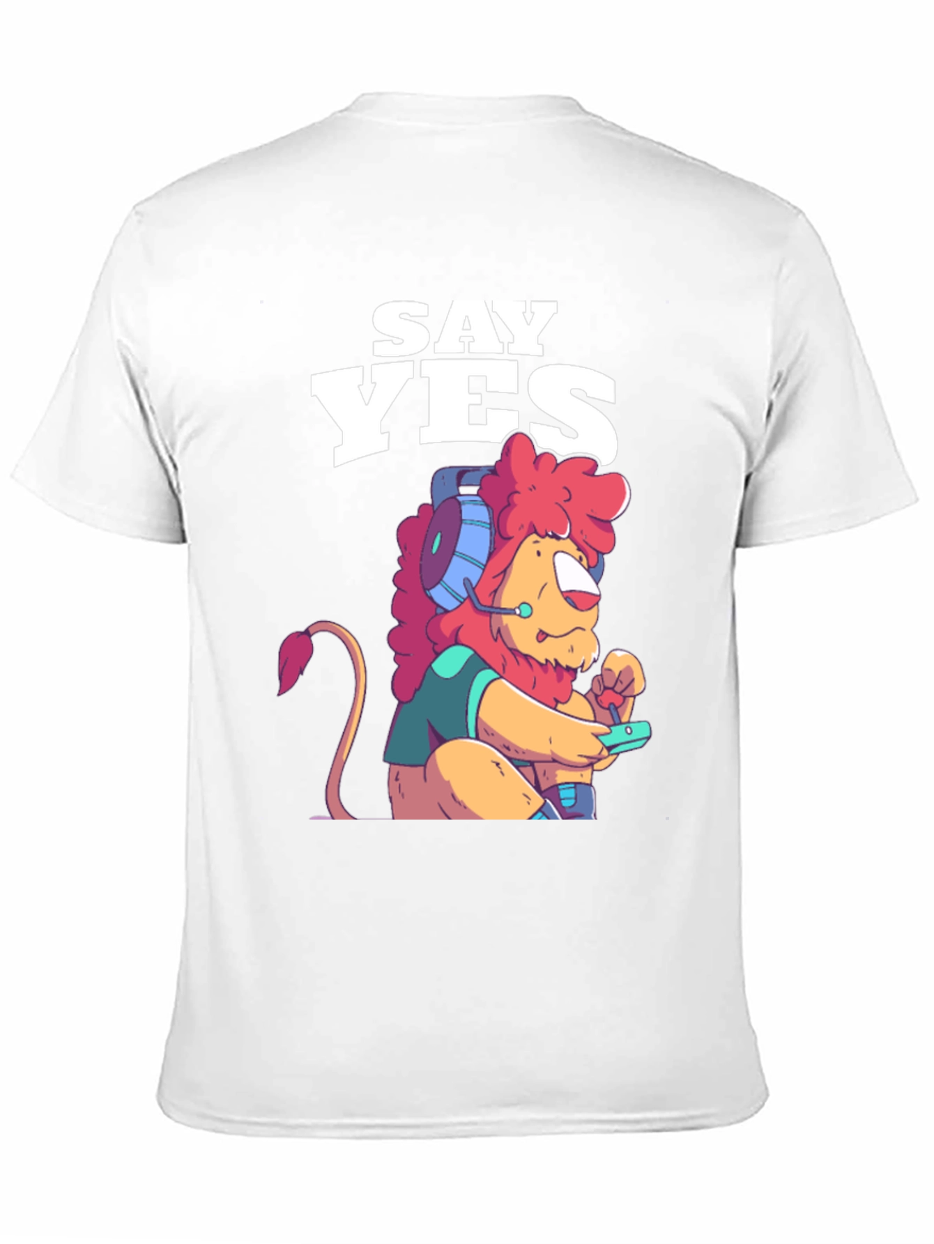 Black Say Yes Lion Gamer Graphic Tee - Black view 11