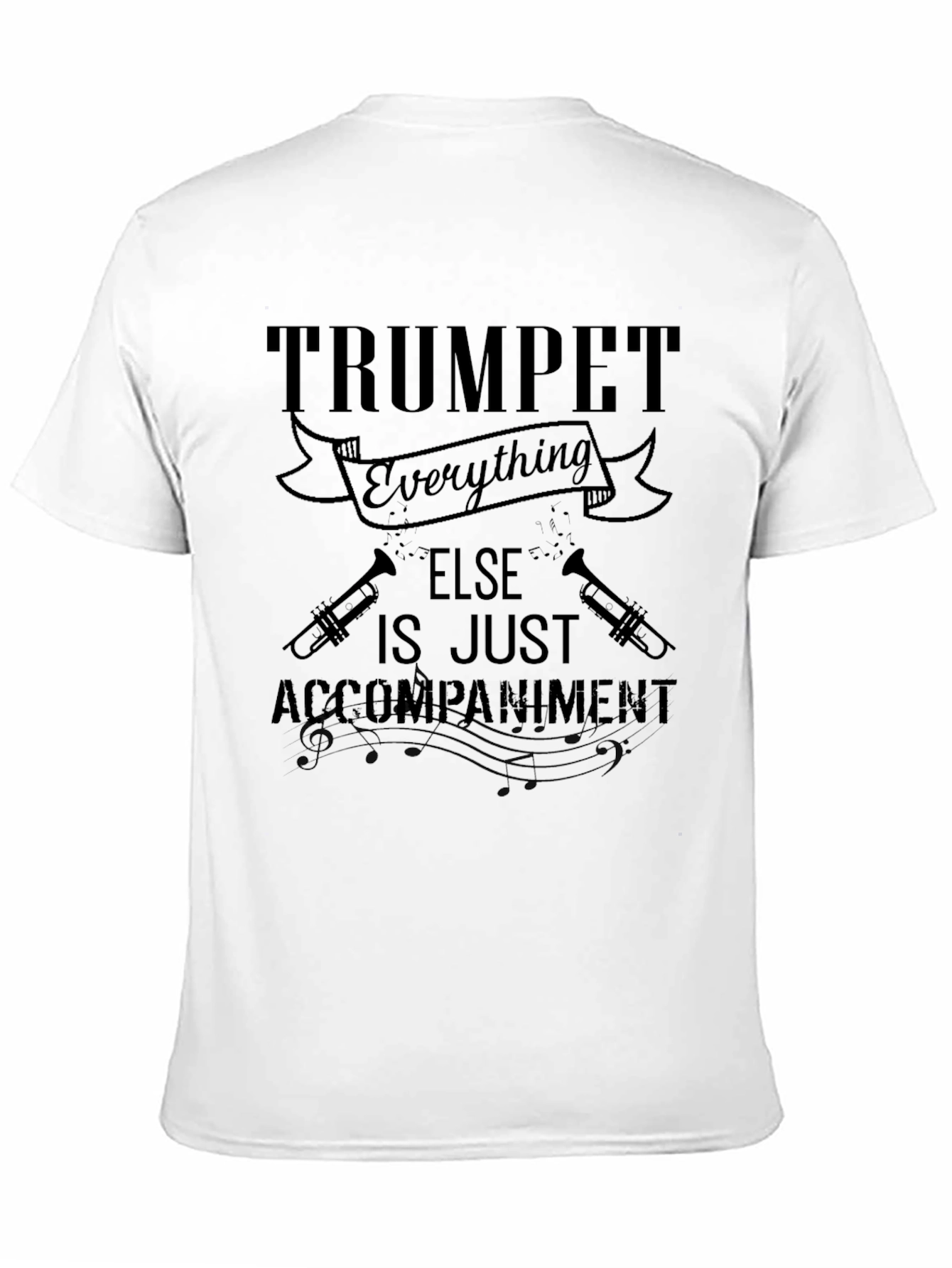 Black Trumpet Player T-Shirt - Everything Else Accompaniment Musician Tee view 11