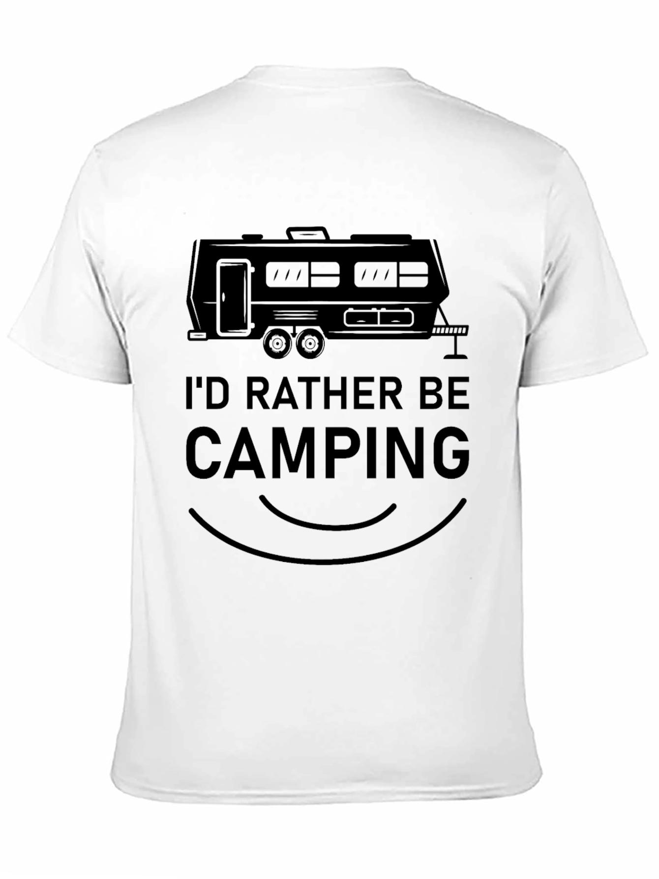 Black Camping T-Shirt - I'd Rather Be Camping view 11