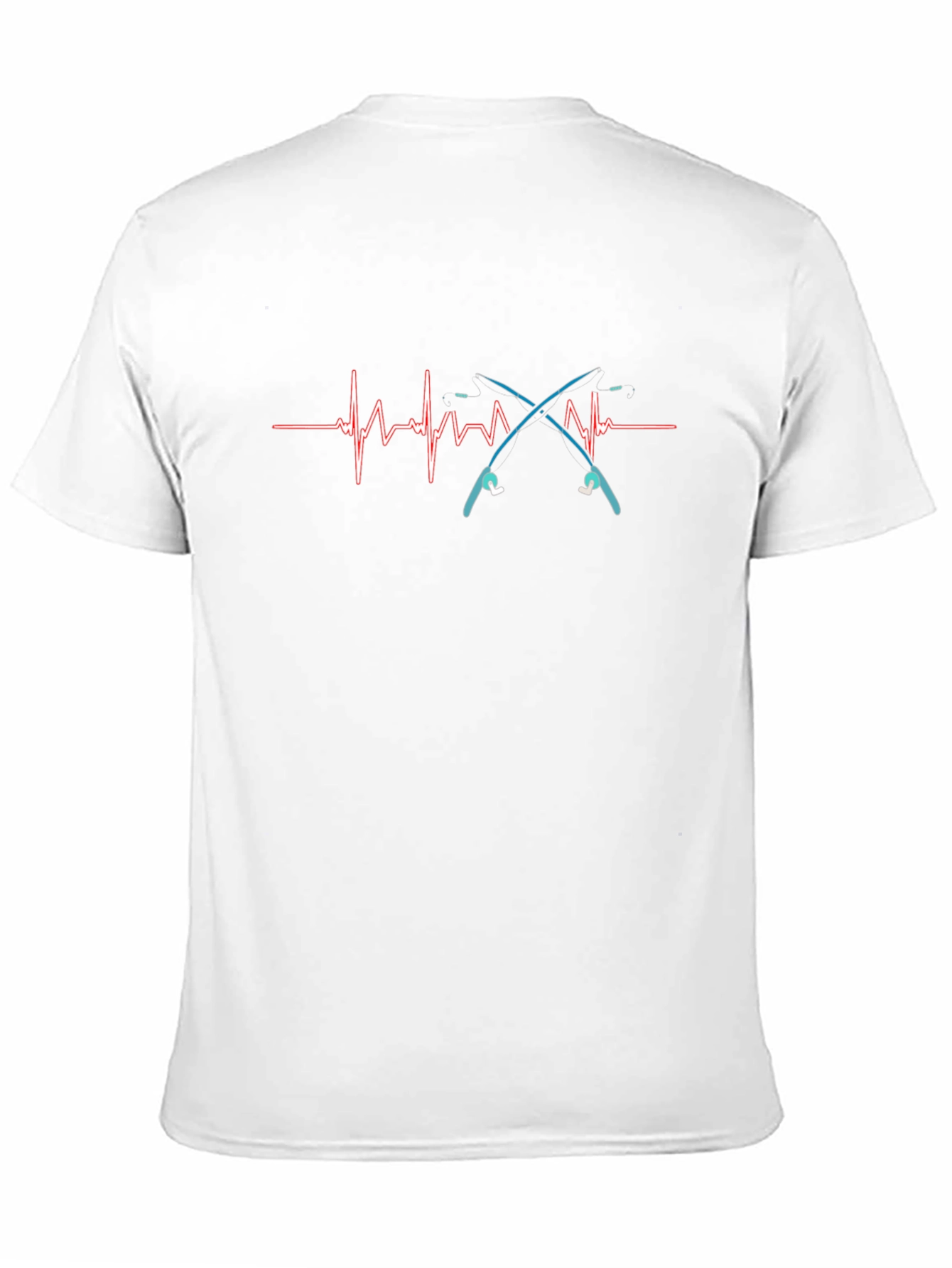 Black Fishing Heartbeat T-Shirt - Black Cotton Tee view 11