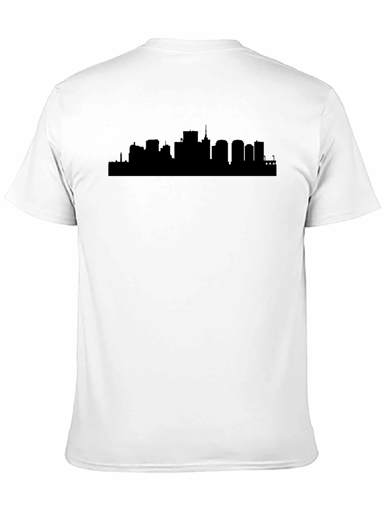 Black Cityscape Silhouette Graphic T-Shirt view 11