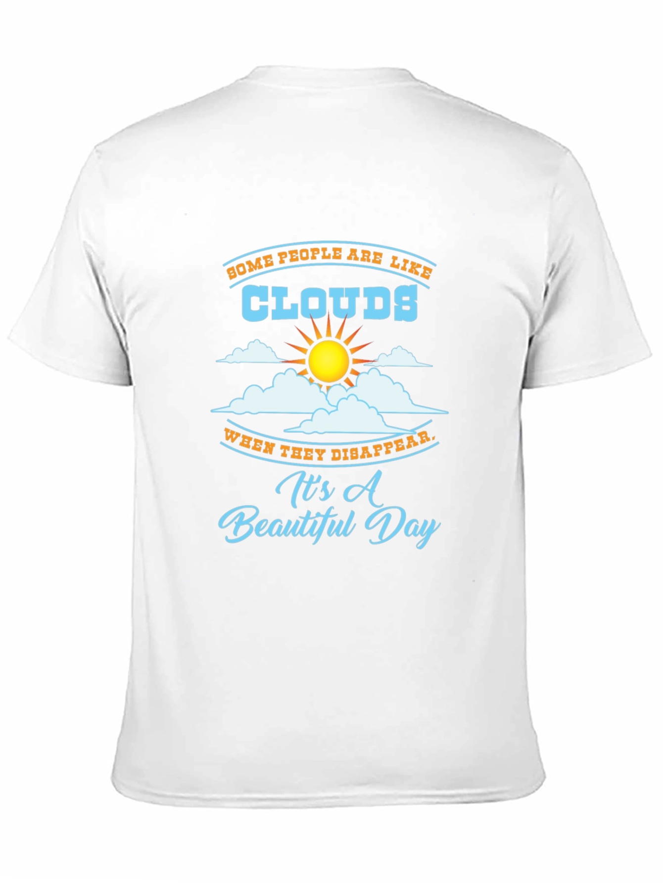 Black Funny Clouds Graphic T-Shirt - Beautiful Day Design view 11