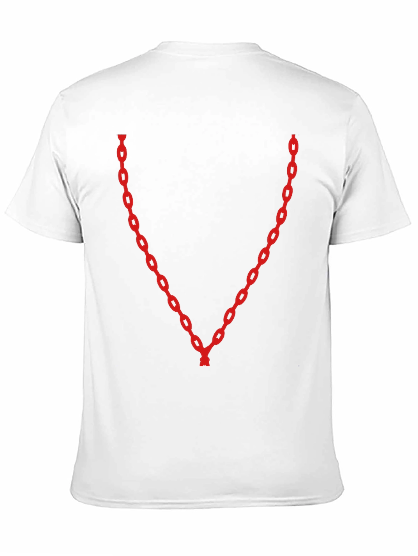 Black Red Chain V-Neck Black T-Shirt view 11