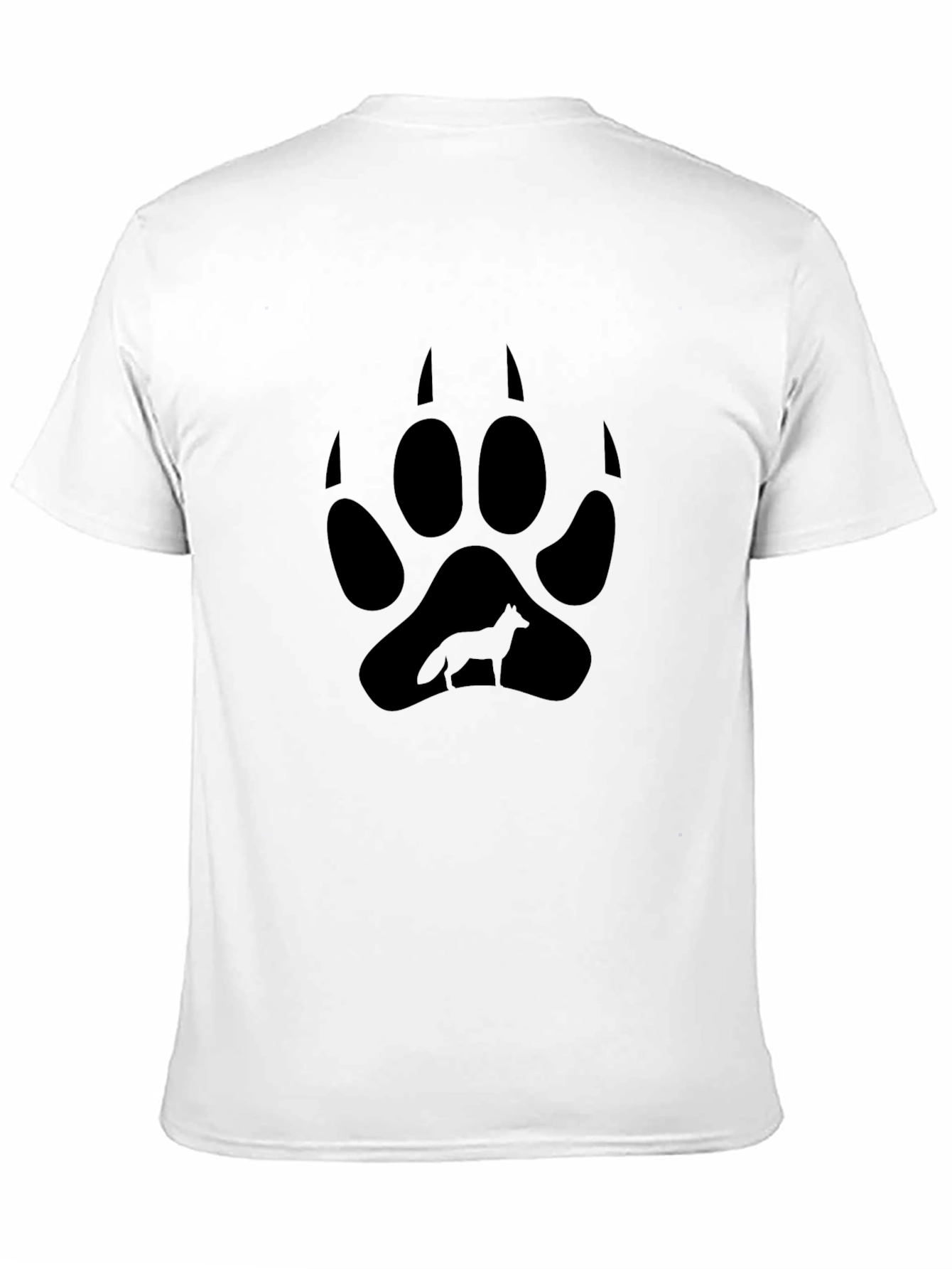 Black Wolf Paw Print T-Shirt - Black view 11