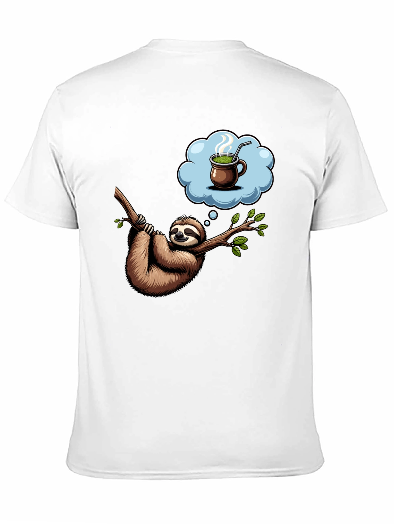 Black Sloth Tea Time T-Shirt - Relaxed Fit, Unique Design view 11
