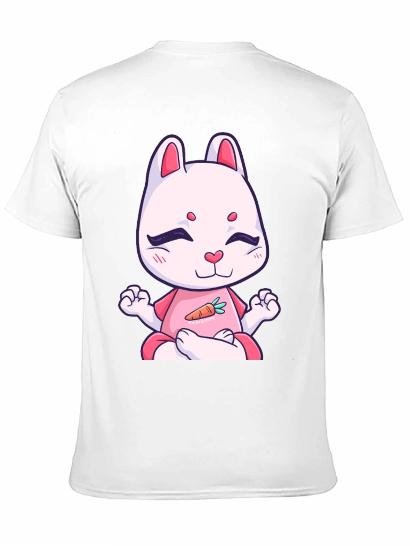 Black Meditating Bunny T-Shirt - Black Cotton Tee view 11