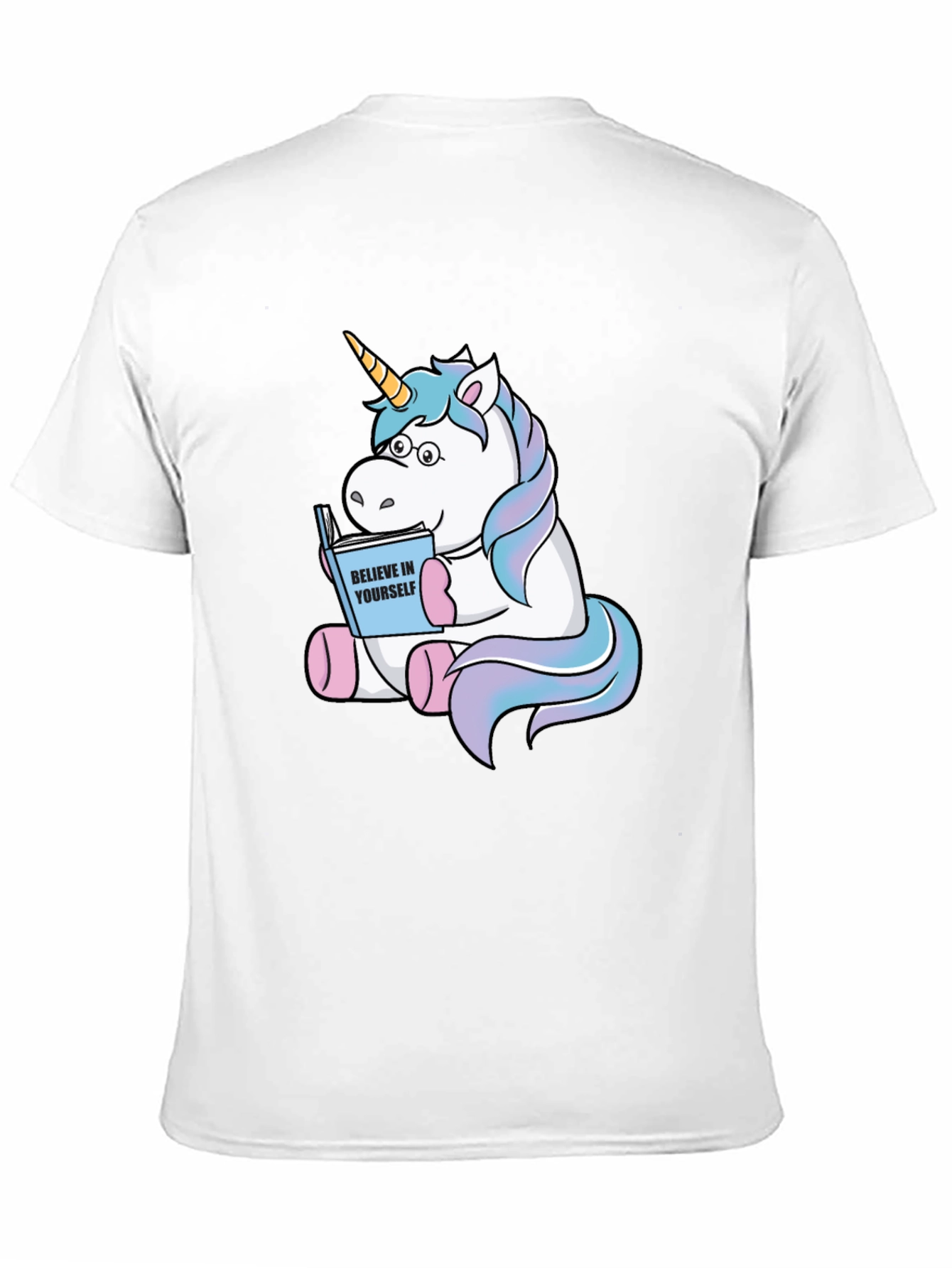 Black Unicorn Reading Book Graphic T-Shirt view 11