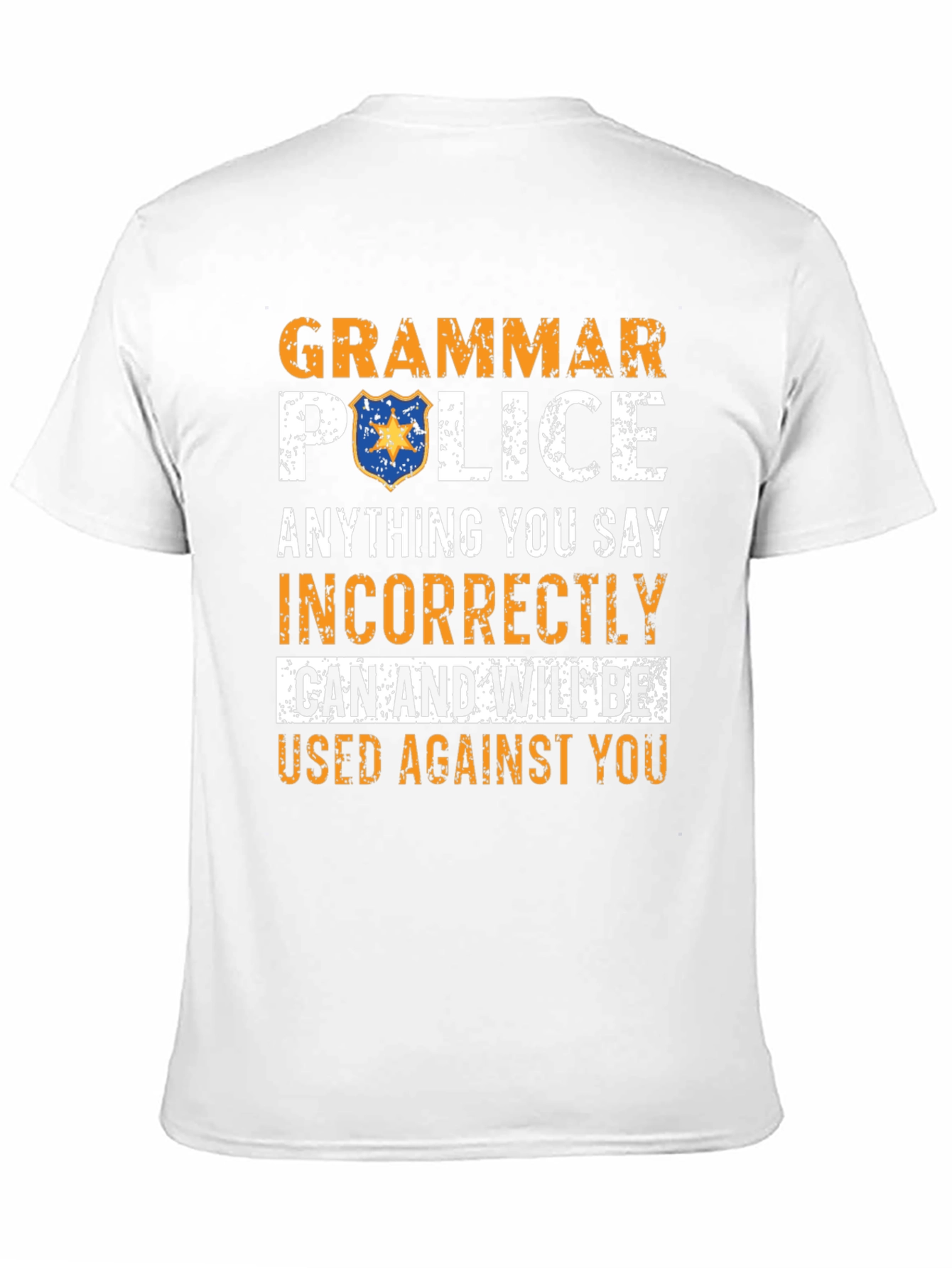 Black Grammar Police T-Shirt Funny Novelty Tee view 11