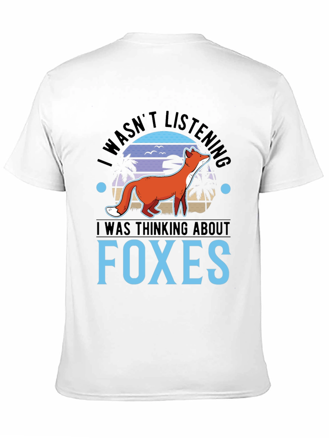 Black Thinking About Foxes T-Shirt view 11