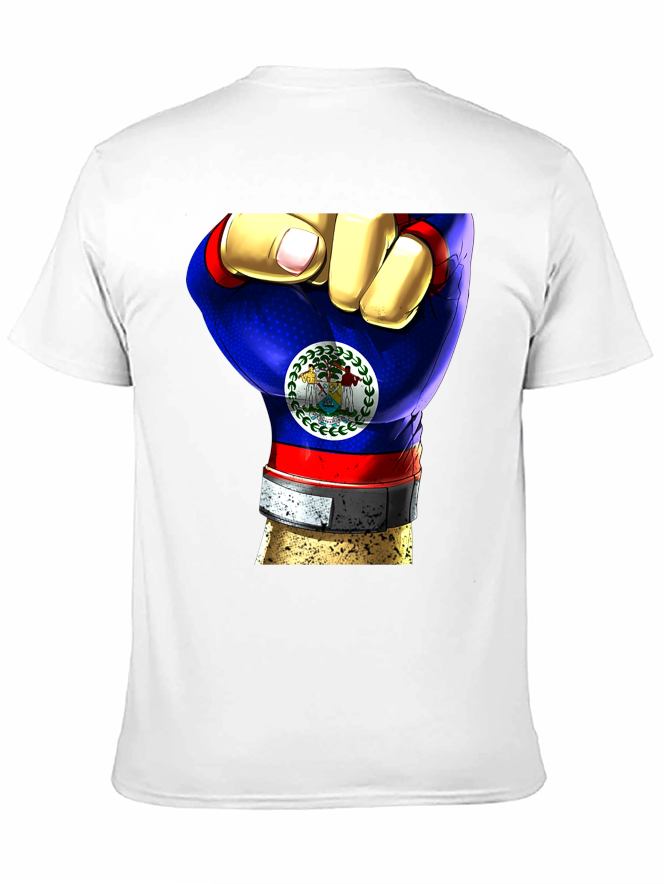 Black Belize Flag Fist T-Shirt view 11