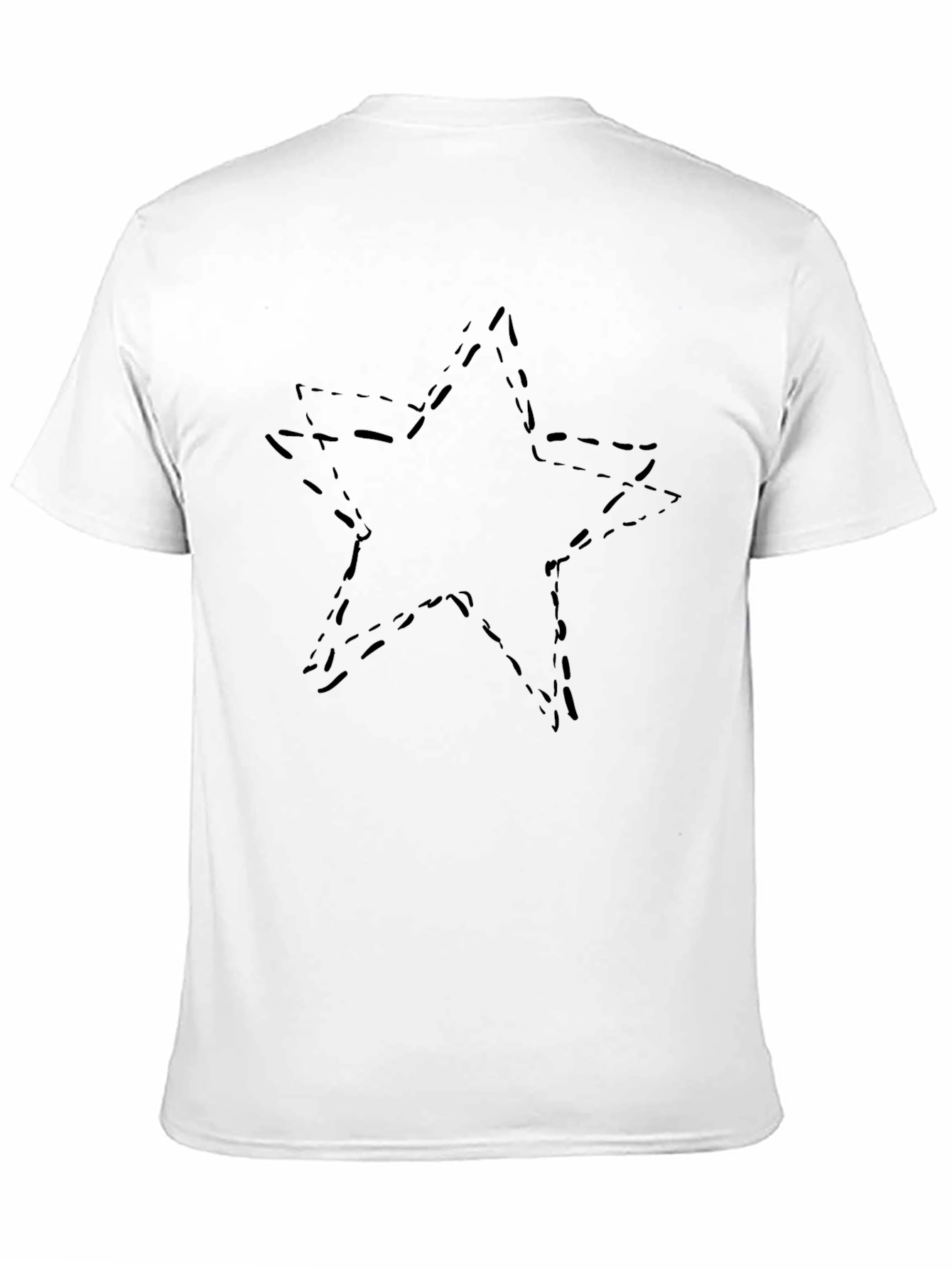 Black Men's Black Star Graphic Crew Neck T-Shirt view 11