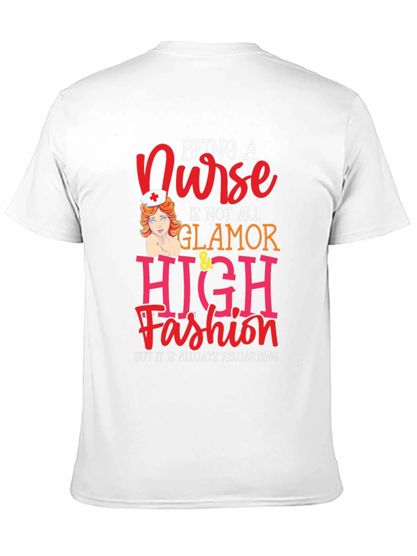 Black Nurse Glamour T-Shirt - Rewarding Profession Tee view 11
