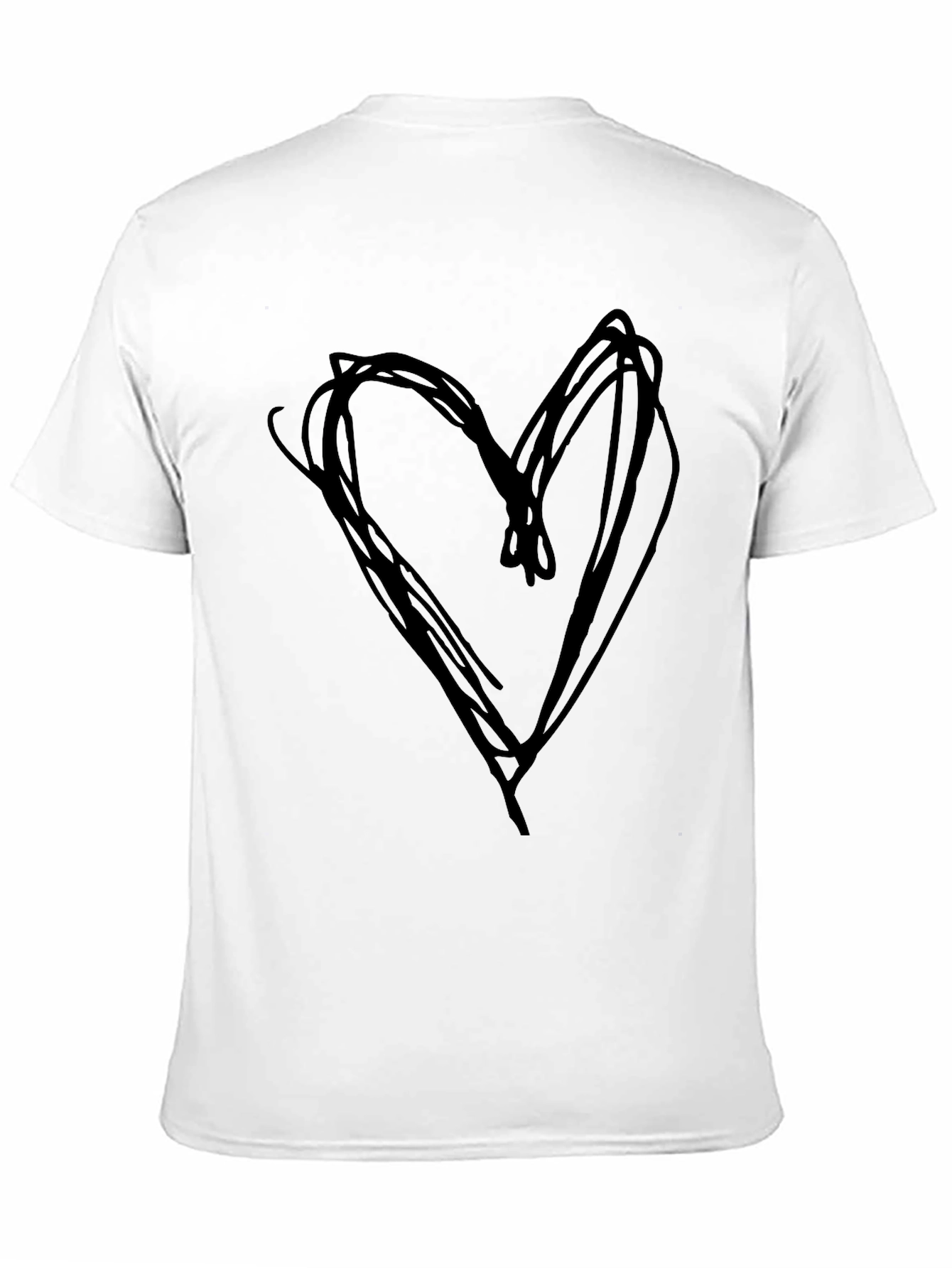 Black Heart Scribble Tee - Black Cotton Casual Shirt view 11