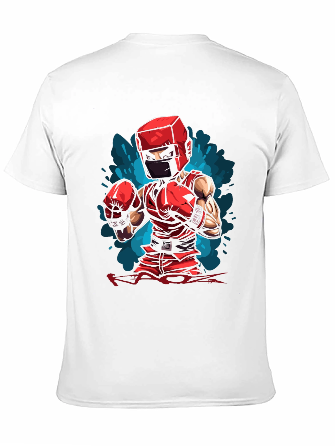 Black Boxer Cartoon Graphic Black T-Shirt view 11