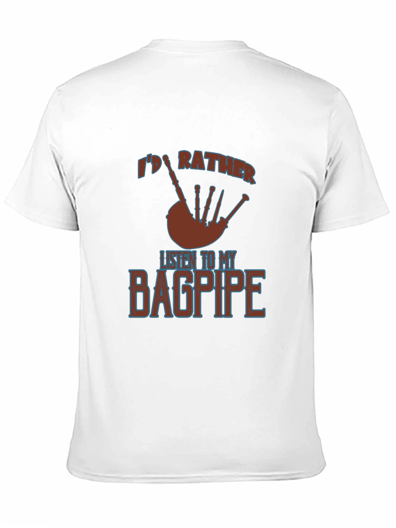 Black Bagpipe Lover's Tee: I'd Rather Listen to My Bagpipe view 11