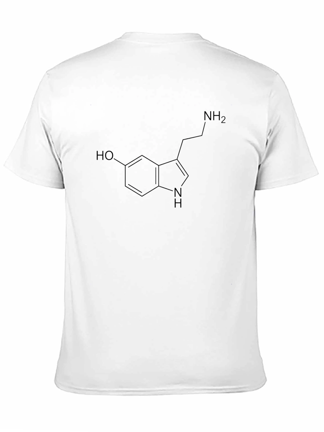 Black Serotonin Molecule T-Shirt - Black view 11