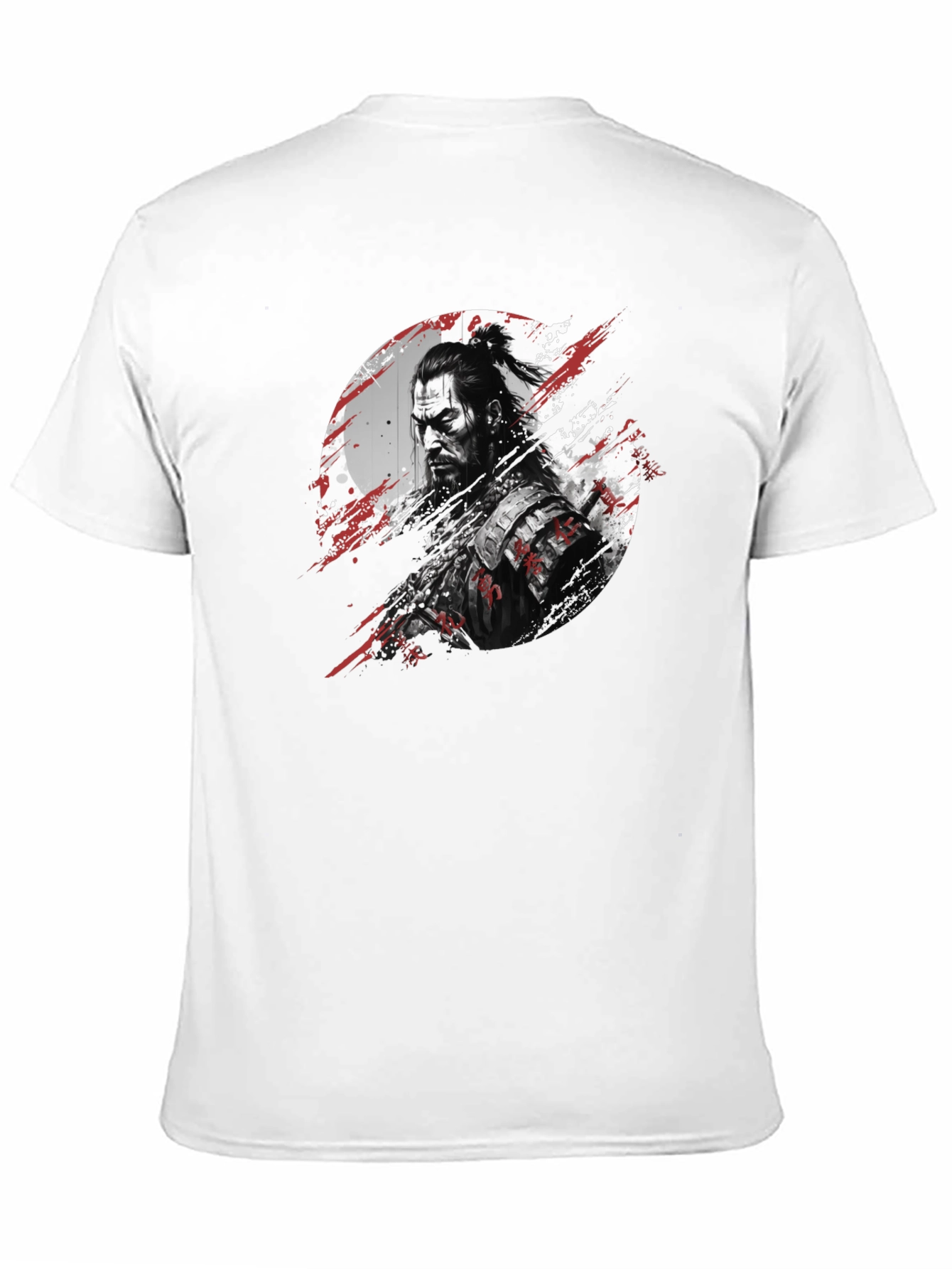 Black Samurai Graphic Print Black T-Shirt view 11