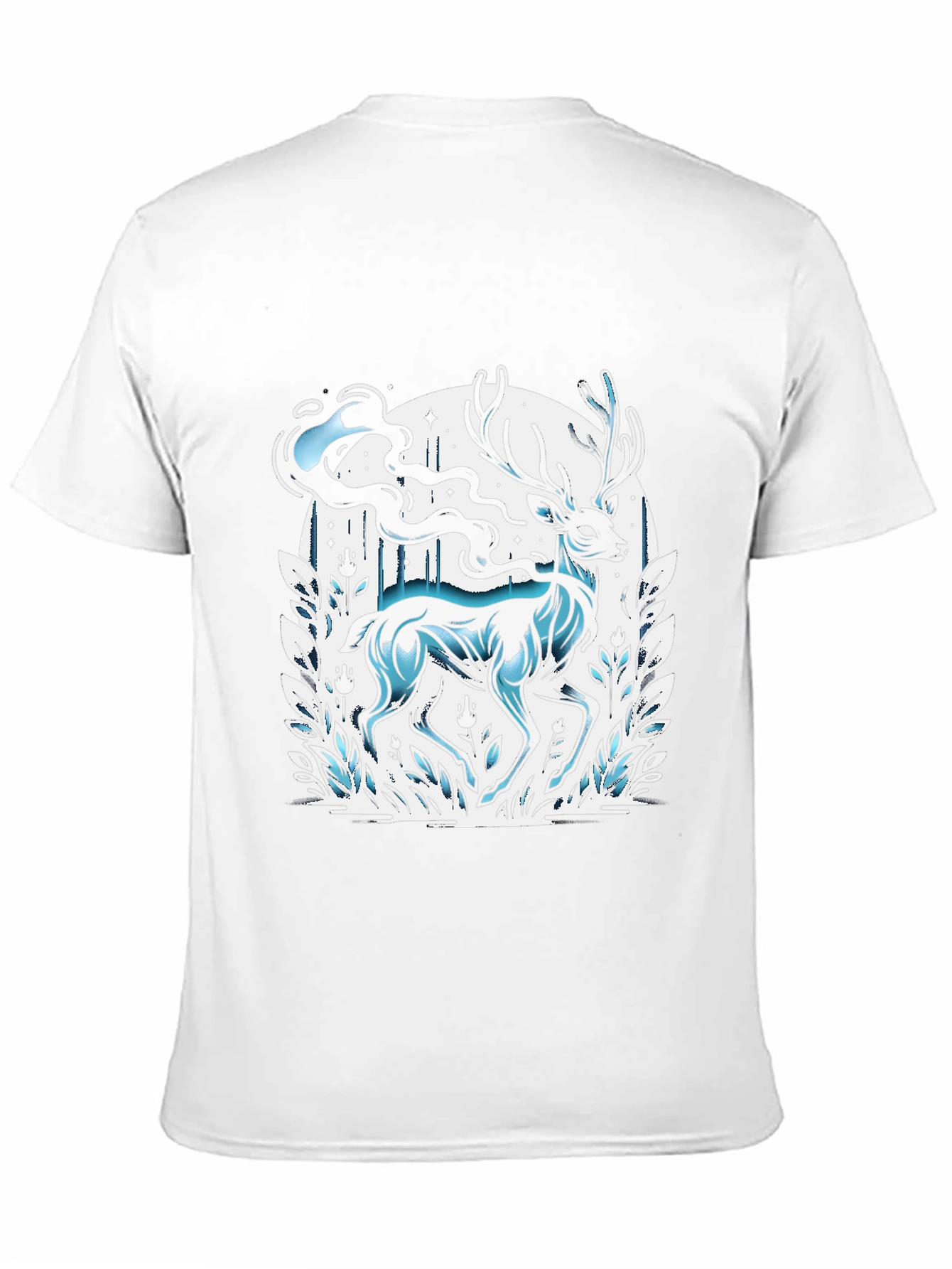 Black Mystic Deer Graphic Tee - Black Cotton Blend view 11