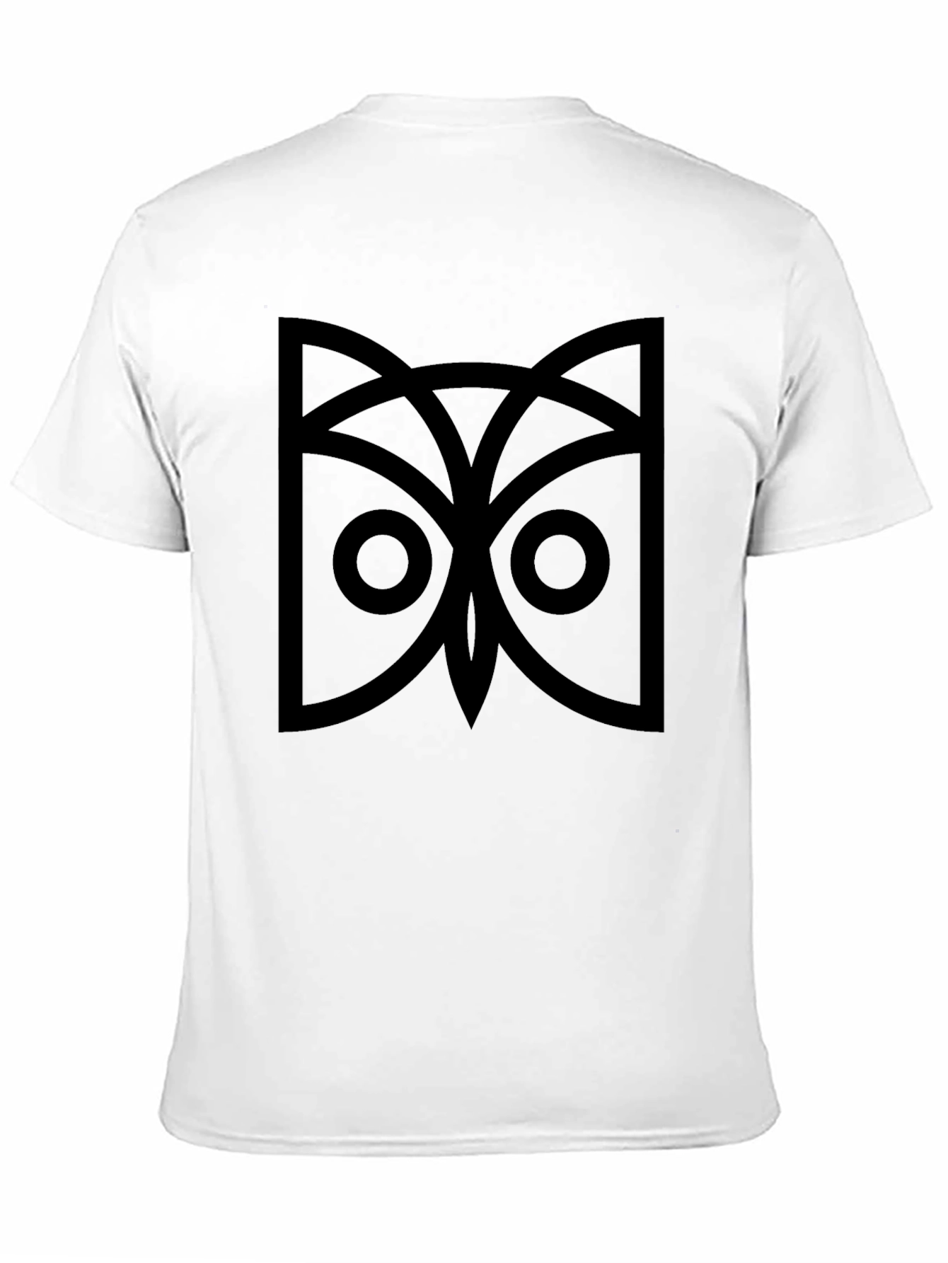Black Geometric Owl Graphic Tee - Black Cotton Comfort view 11
