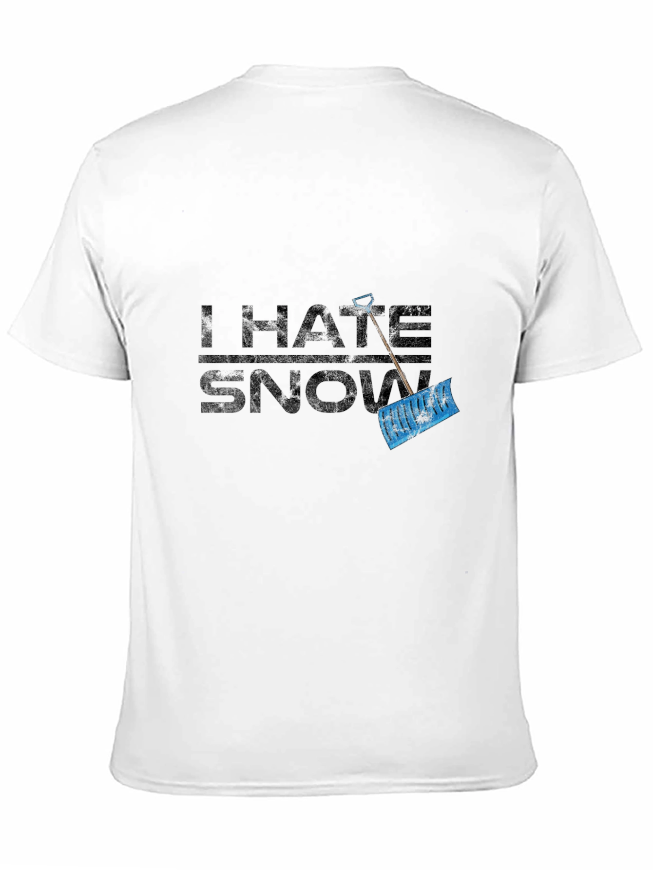 Black I Hate Snow Graphic Tee - Black Cotton Winter Shovel Shirt view 11