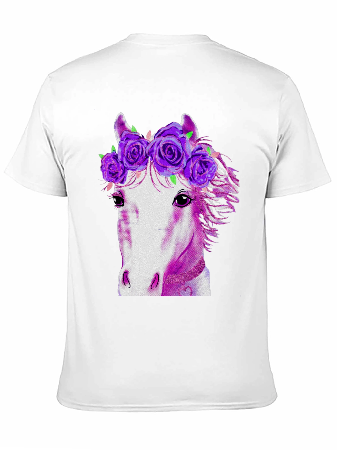 Black Floral Crown Horse Graphic T-Shirt view 11
