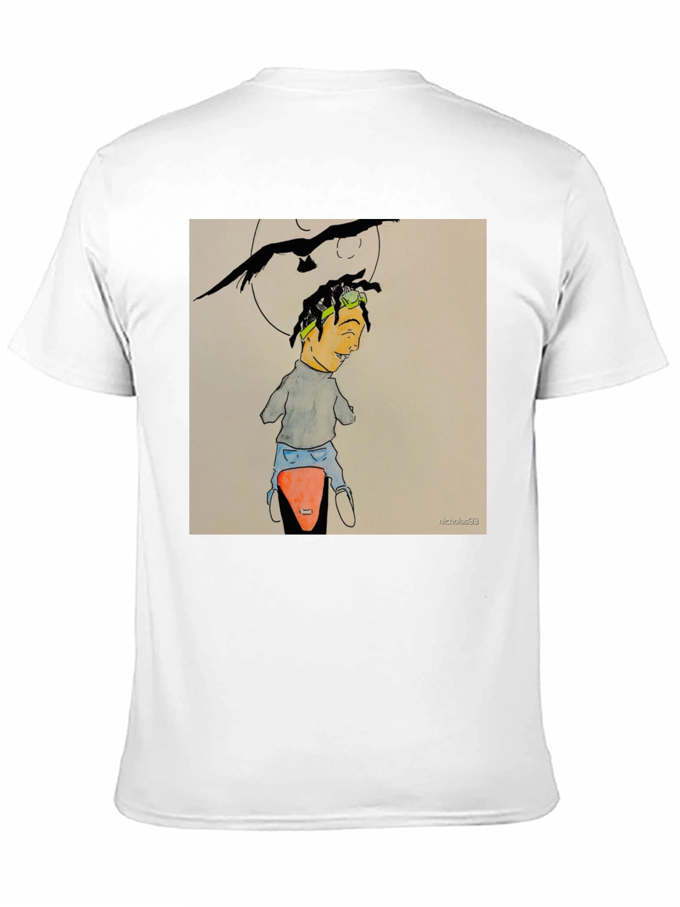 Black Unique Graphic Tee - Man on Motorcycle view 11