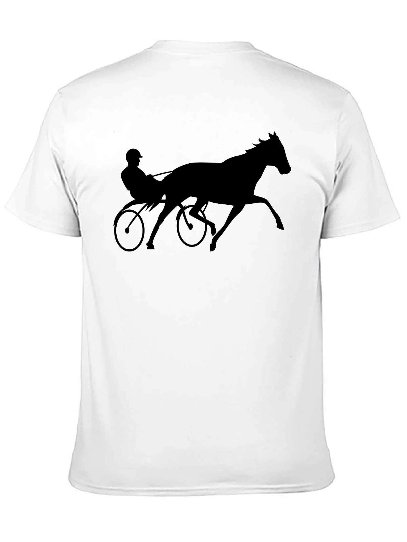Black Horse Racing Silhouette Black T-Shirt view 11