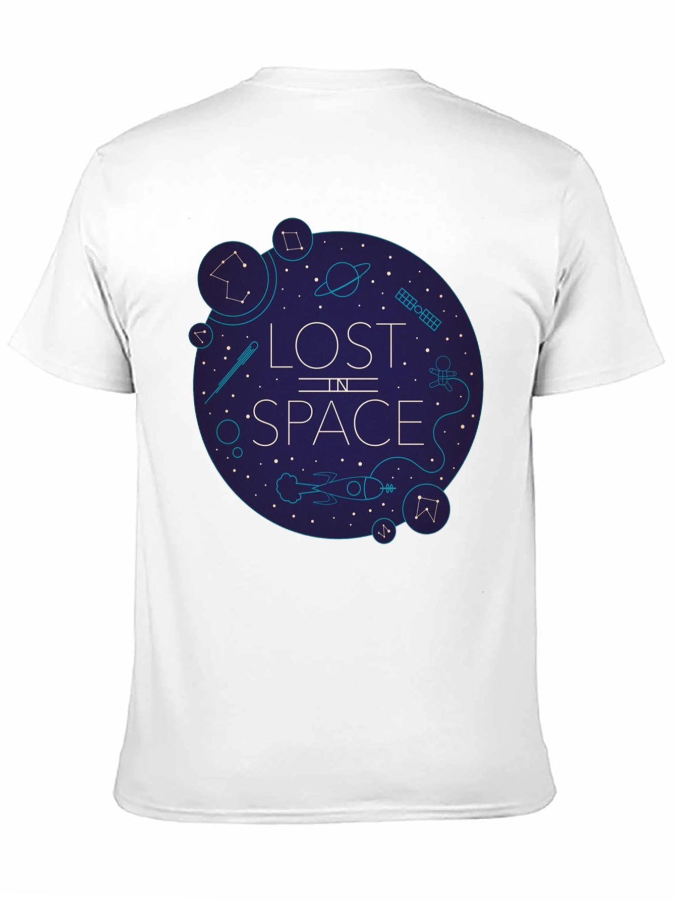Black Lost in Space Graphic Tee - Black Cotton Blend view 11