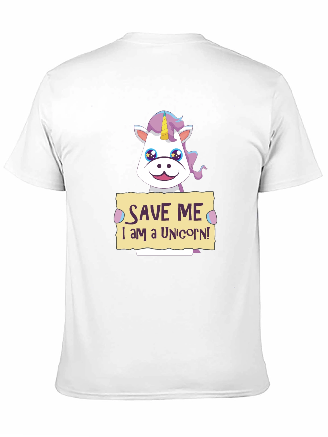 Black Save Me Unicorn T-Shirt - Novelty Graphic Tee view 11