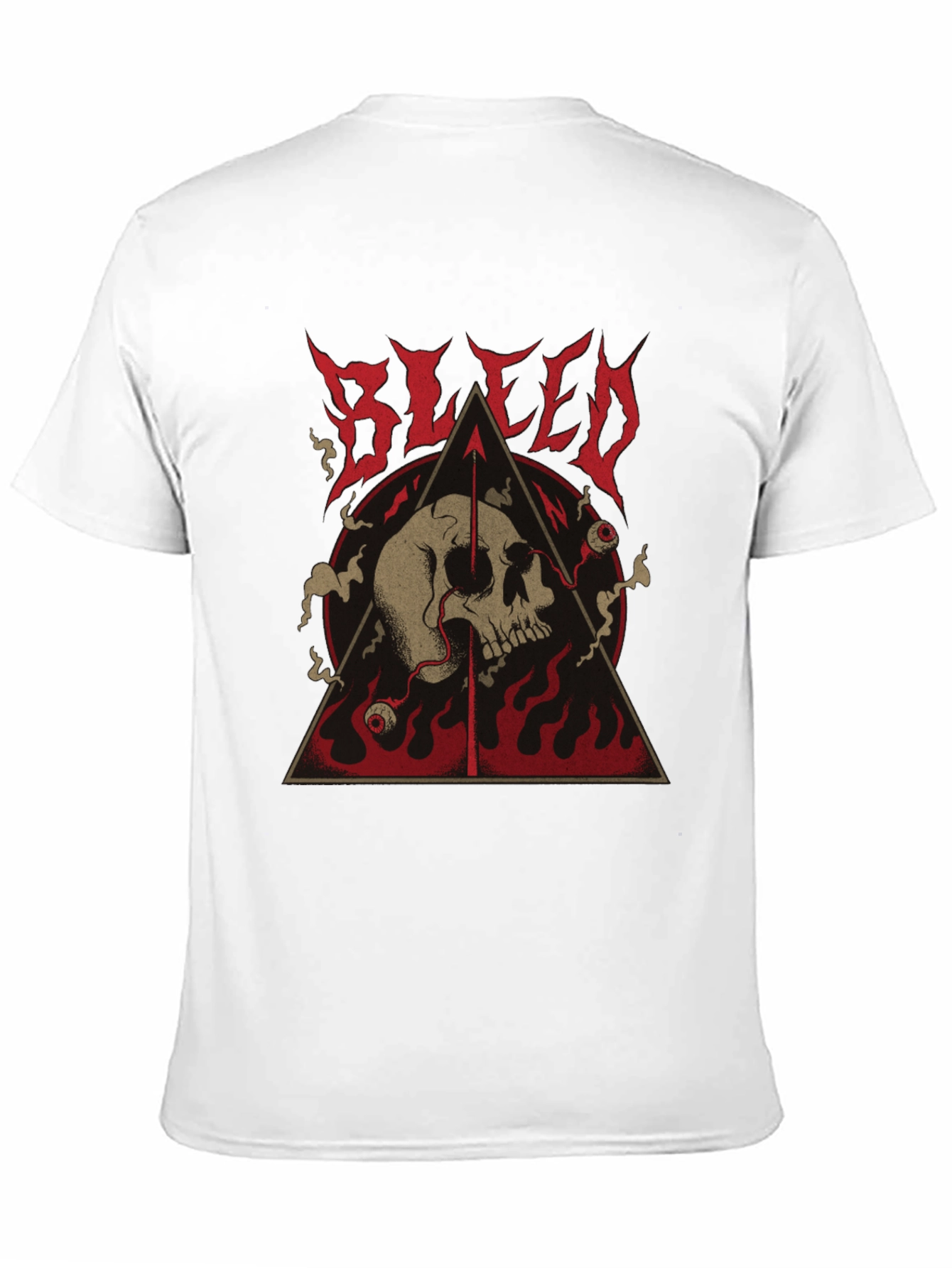 Black Bleed Skull Graphic Tee - Black Metal T-Shirt view 11