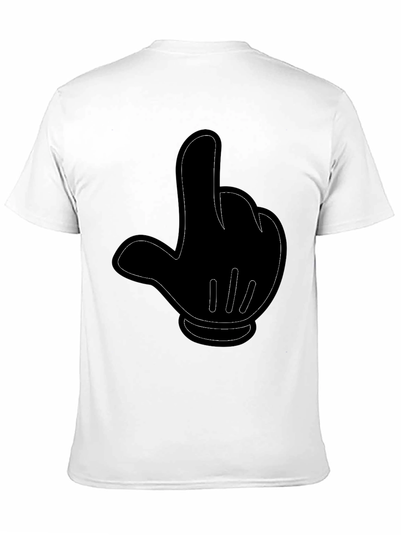 Black Cartoon Hand Gesture Black T-Shirt view 11