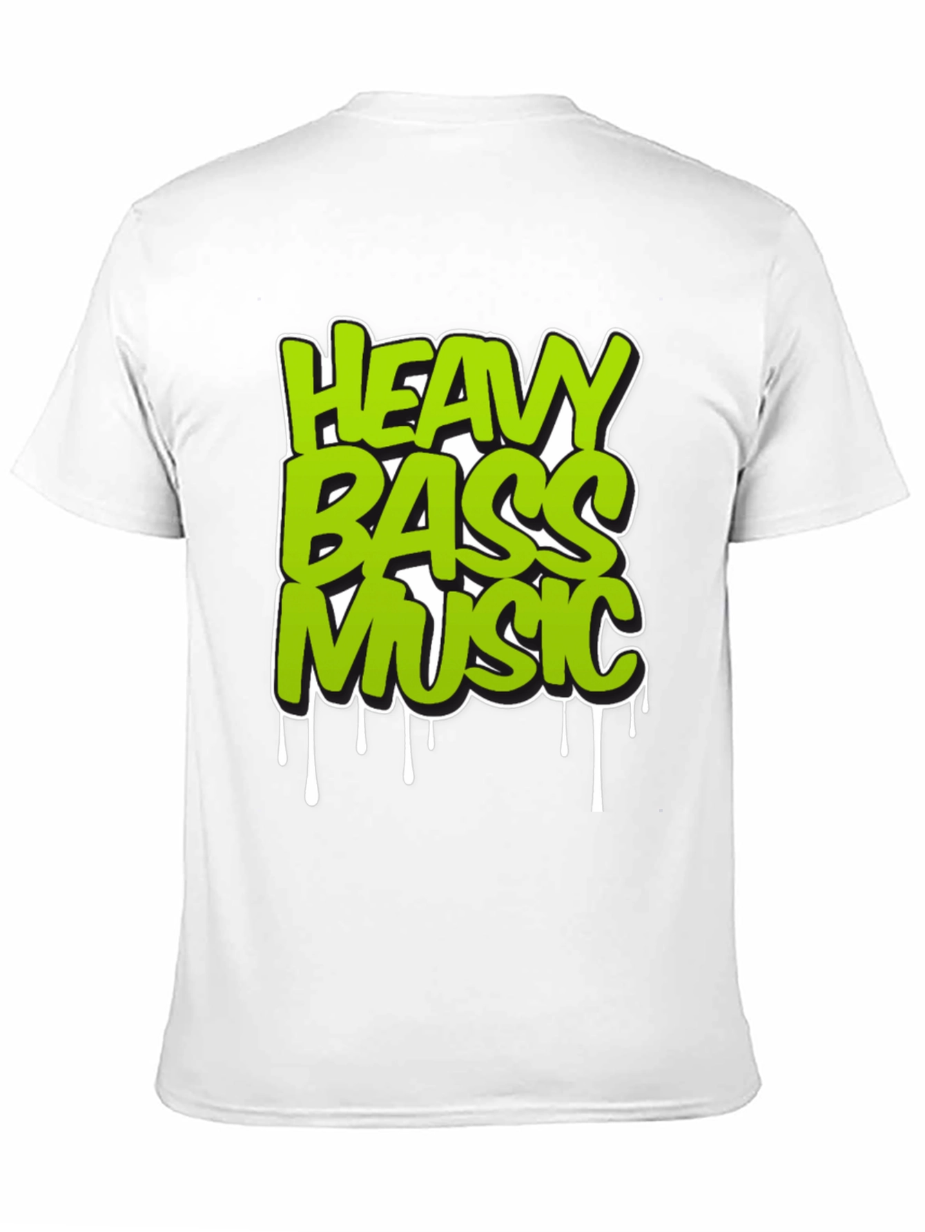 Black Heavy Bass Music T-Shirt - Unique Graphic Design view 11