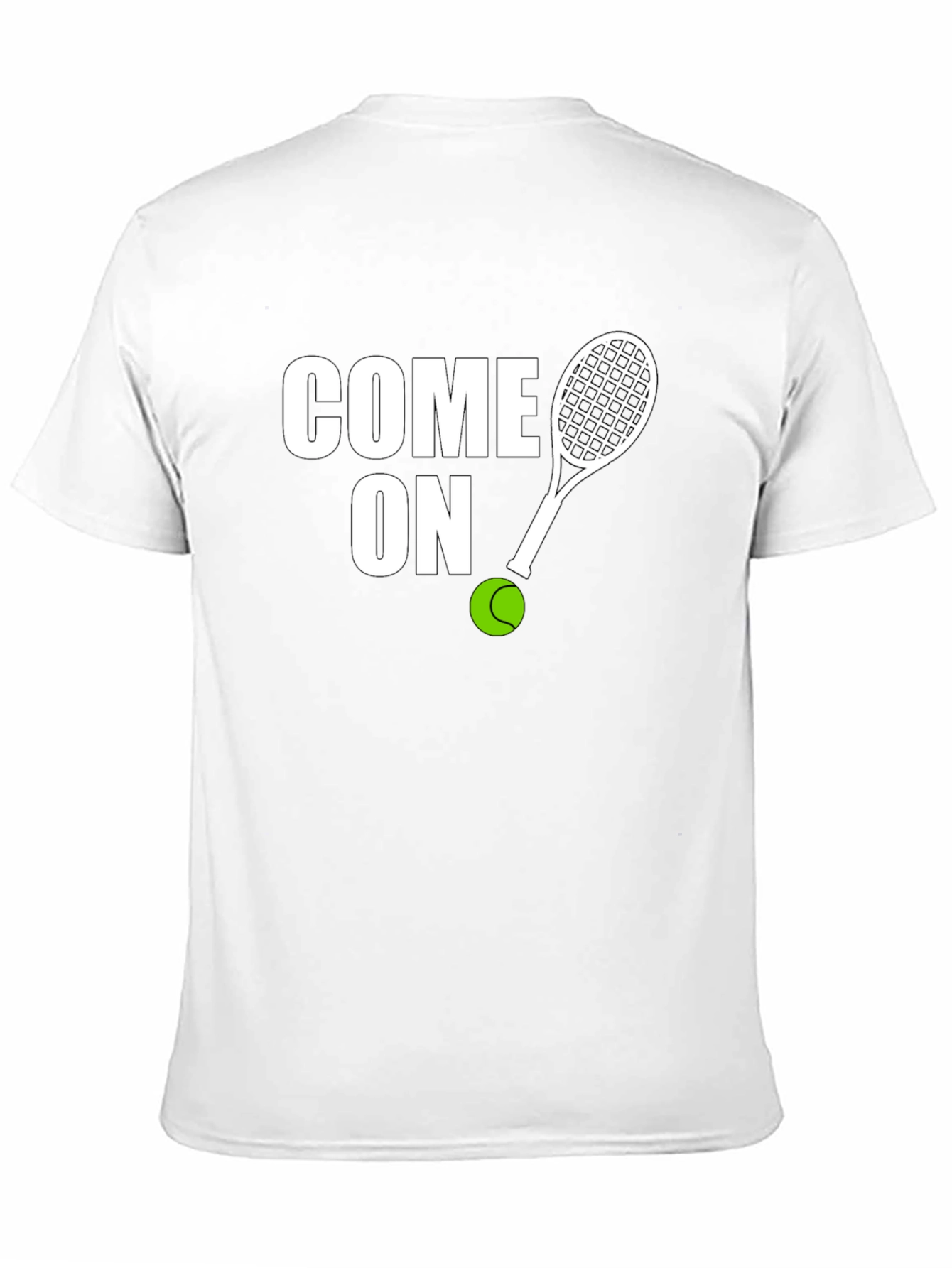 Black Come On Tennis Graphic Tee - Sporty Unisex T-Shirt view 11
