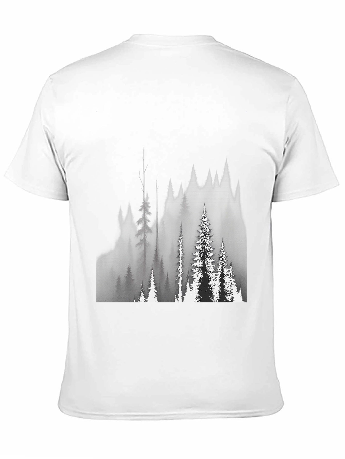 Black Black T-Shirt with Forest Graphic view 11