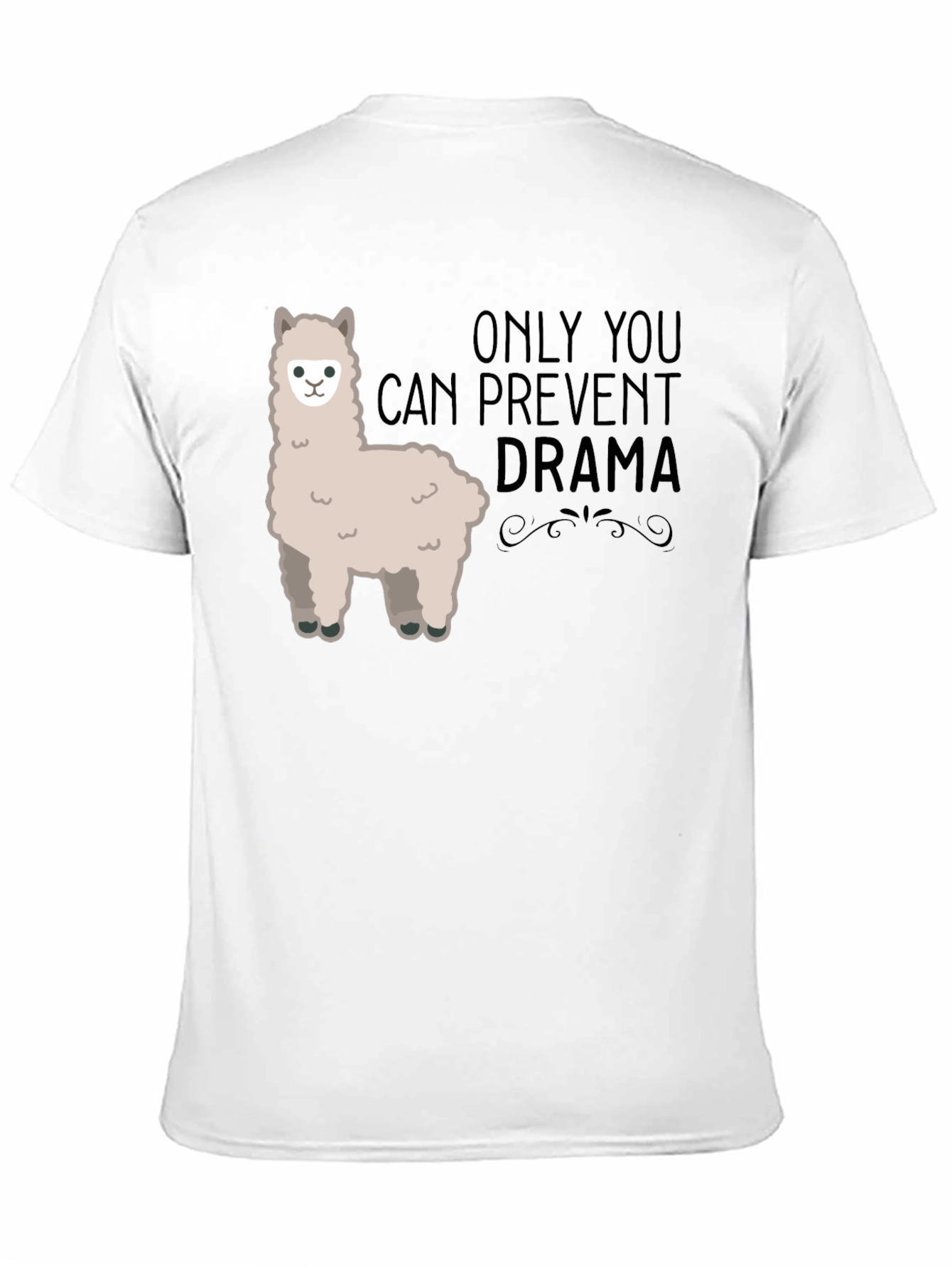 Black Prevent Drama Llama T-Shirt - Mens Humor Graphic Tee view 11