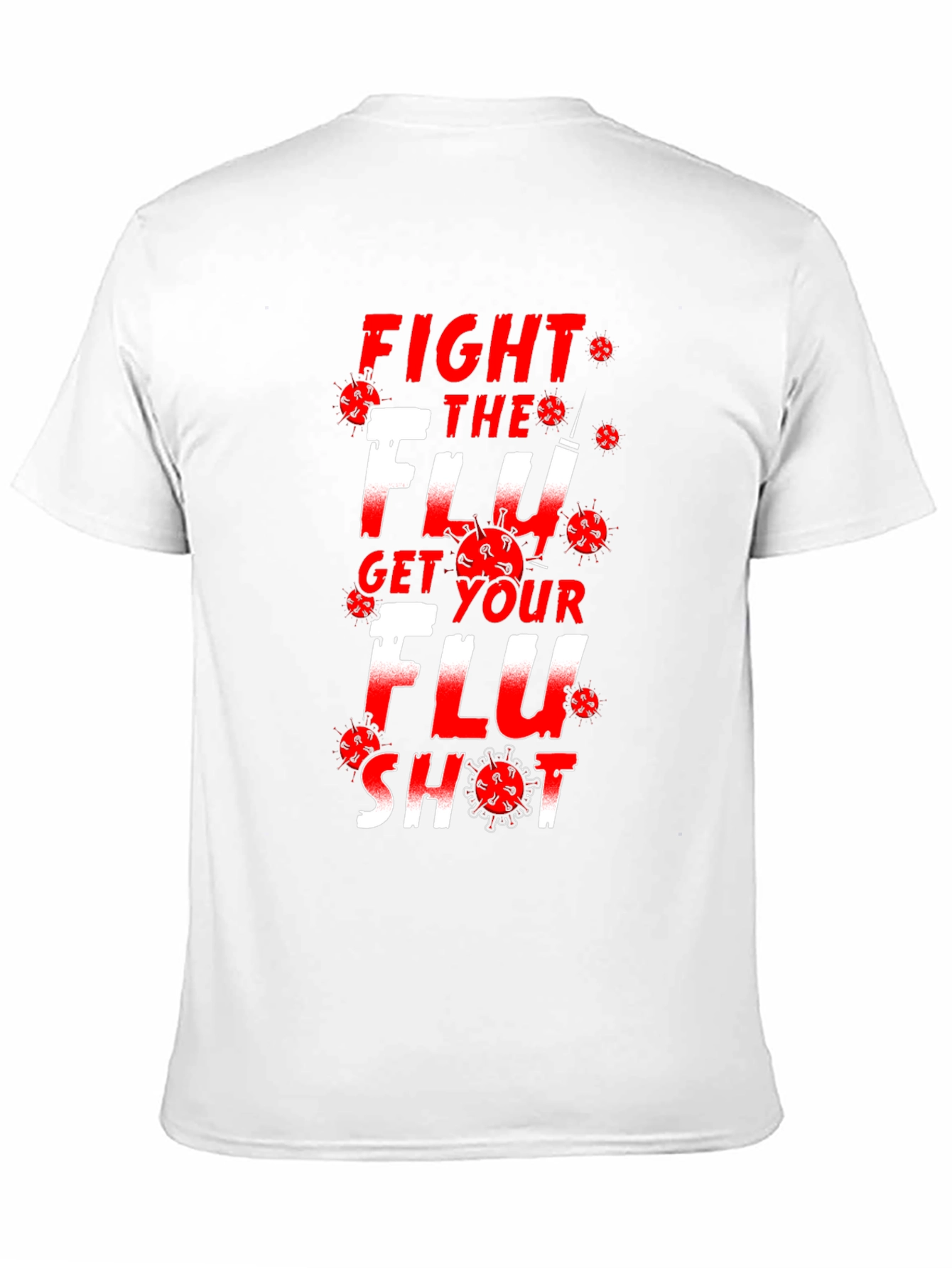 Black Fight the Flu Get Your Flu Shot Graphic T-Shirt view 11