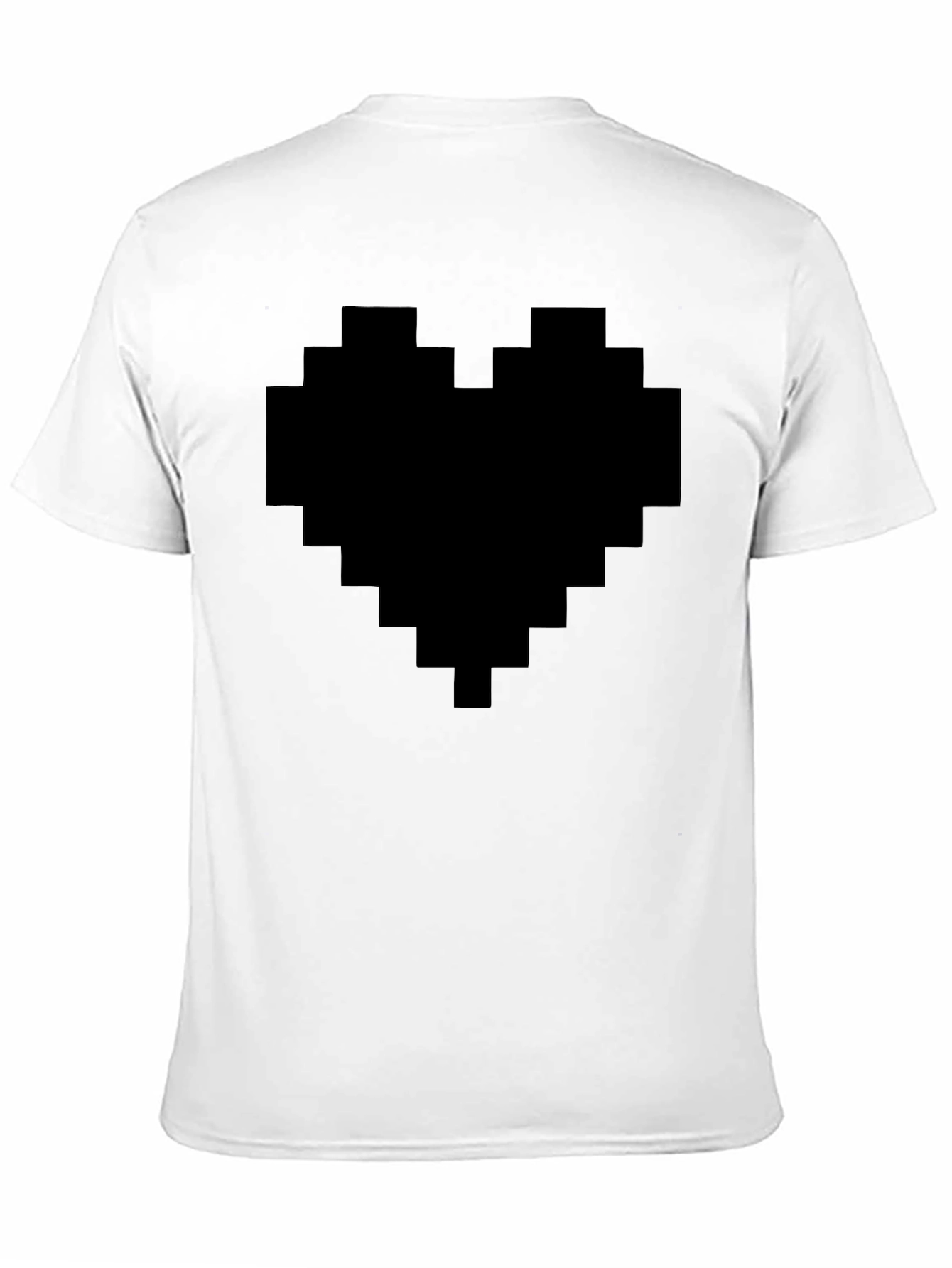 Pixel Heart Graphic Tee - Black Casual Shirt - 11